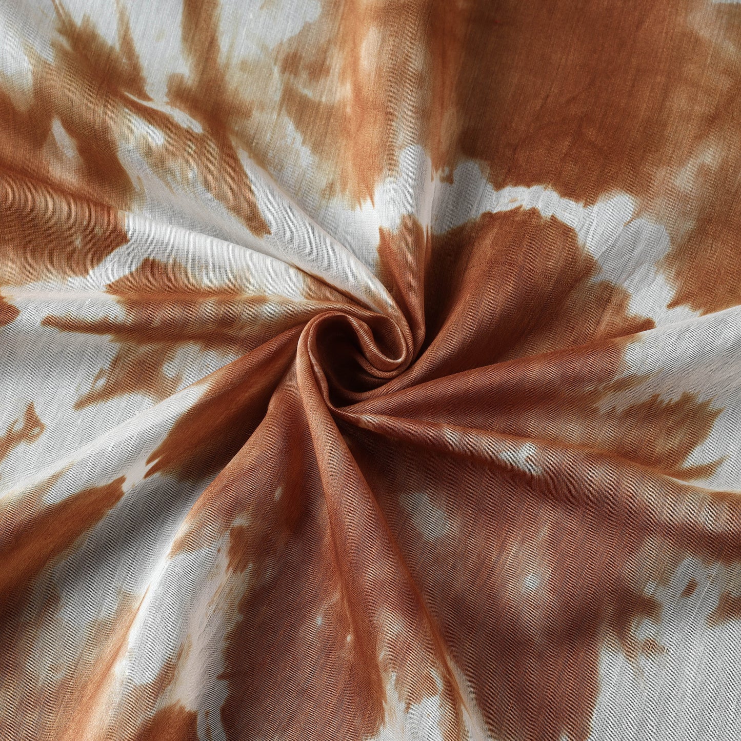 Brown - Shibori Tie-Dye Chanderi Silk Handloom Fabric