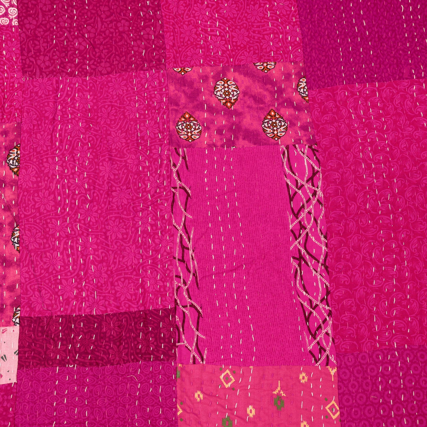 Pink - Khambadiya Tagai Patchwork Quilt / Gudri / Blanket 34
