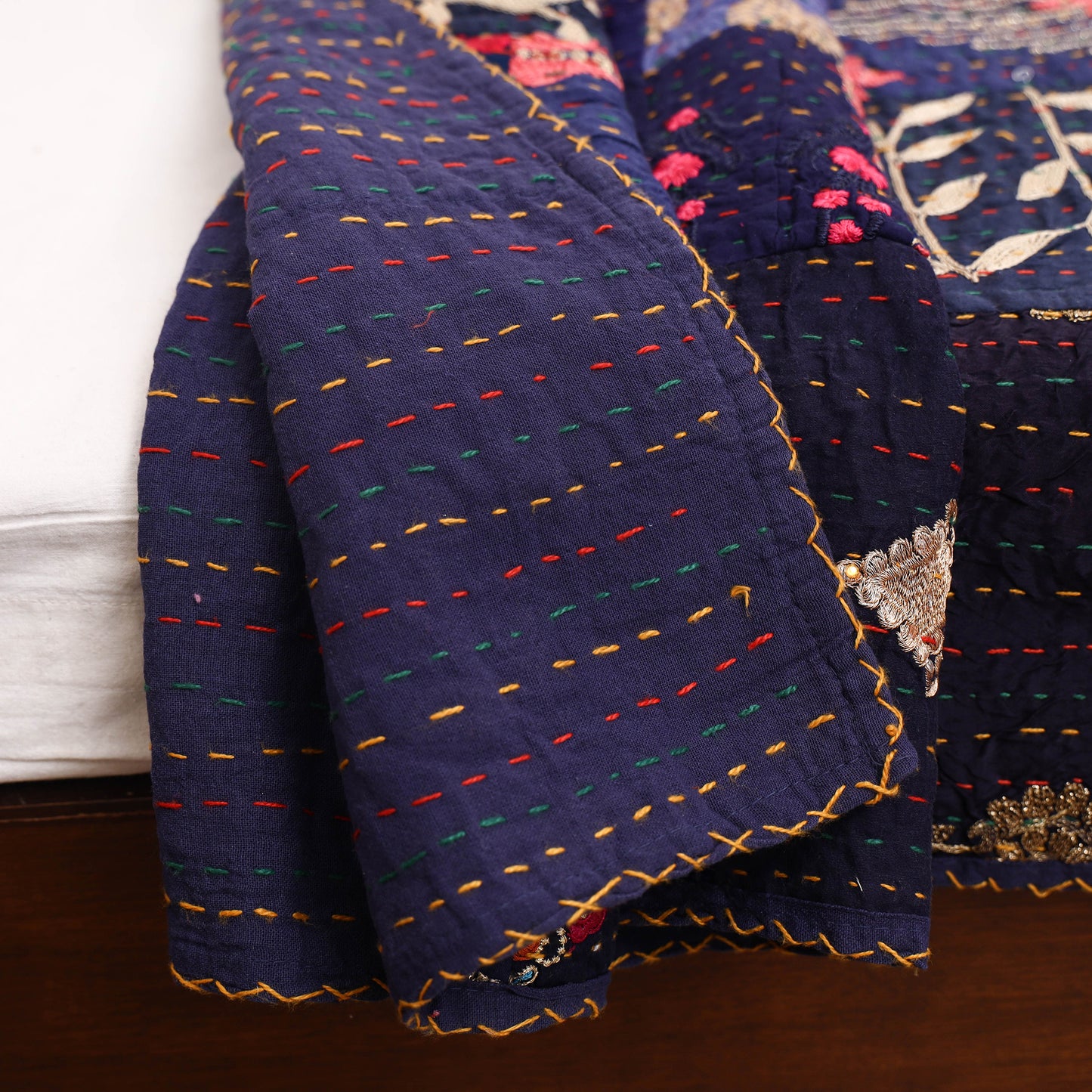 Blue - Khambadiya Tagai Patchwork Quilt / Gudri / Blanket 36