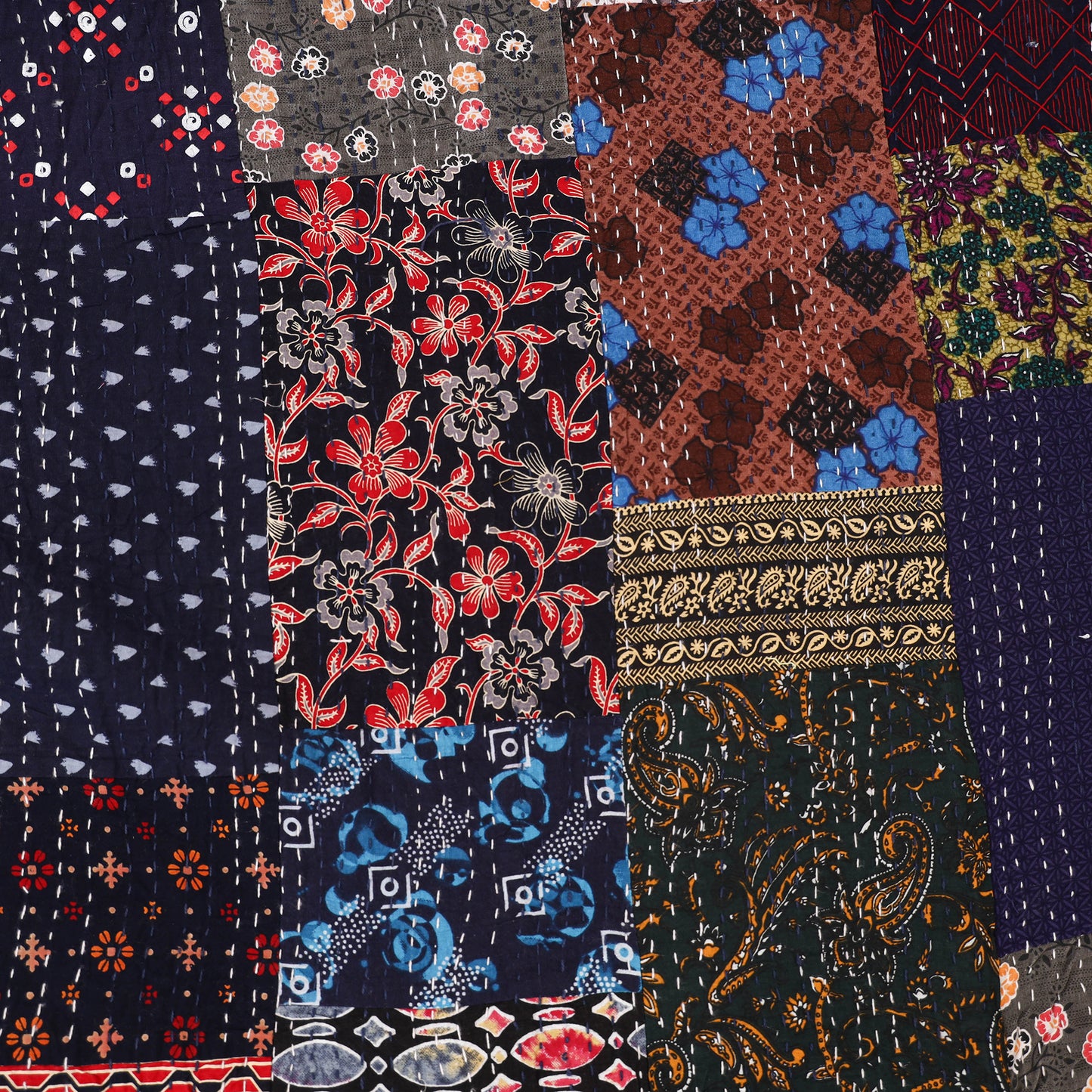 Blue - Khambadiya Tagai Patchwork Quilt / Gudri / Blanket 40