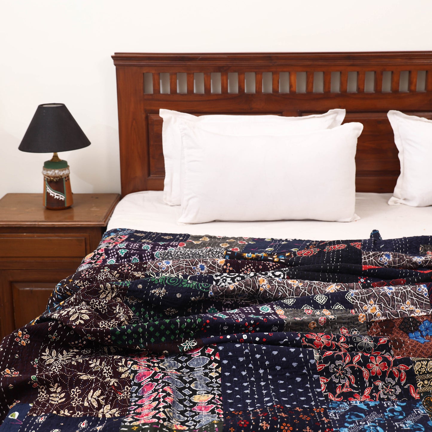 Blue - Khambadiya Tagai Patchwork Quilt / Gudri / Blanket 40