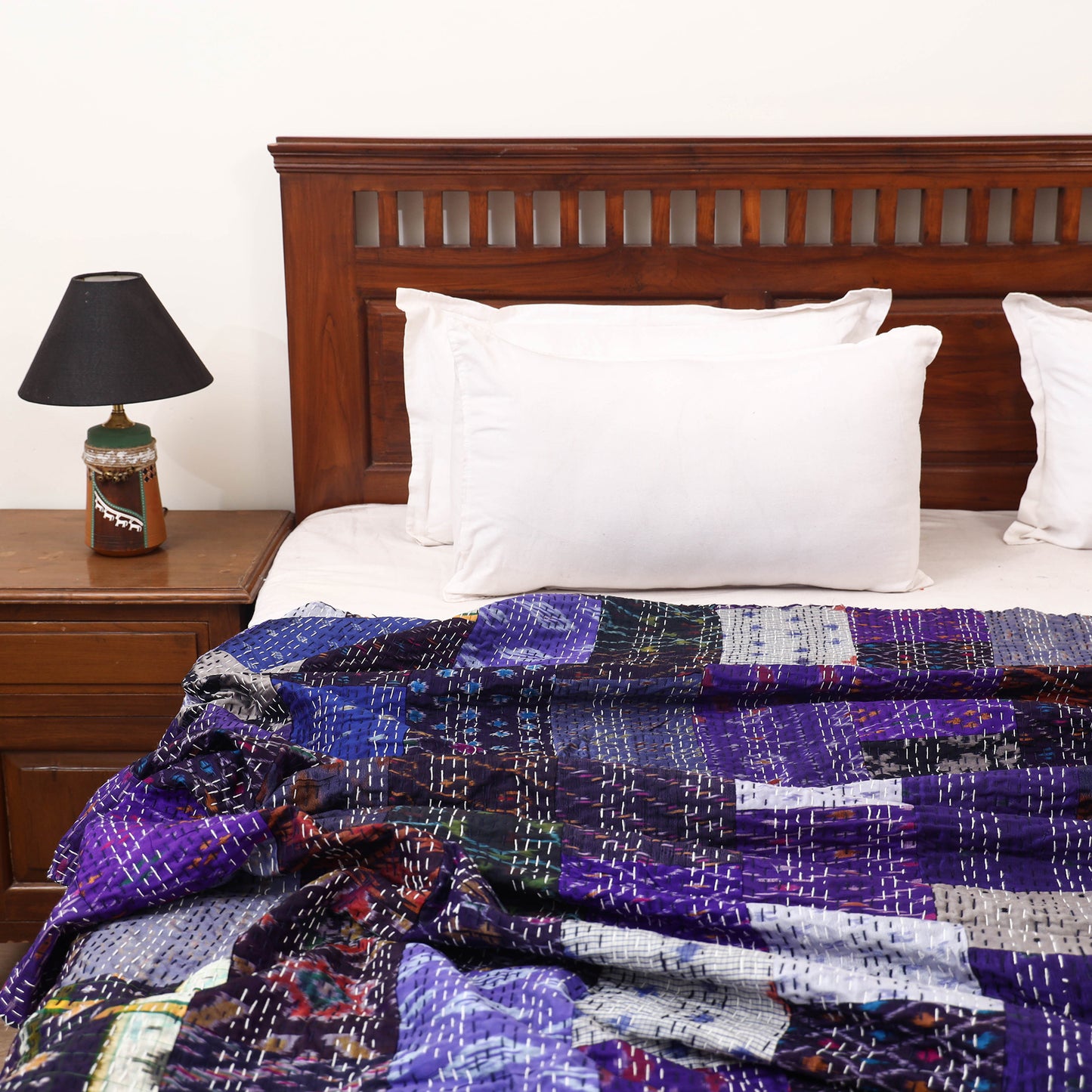 Purple - Khambadiya Tagai Patchwork Quilt / Gudri / Blanket 41