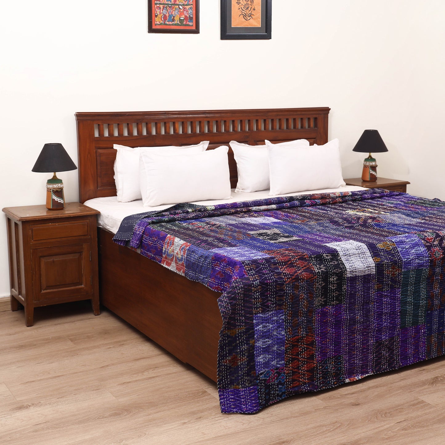 Purple - Khambadiya Tagai Patchwork Quilt / Gudri / Blanket 42