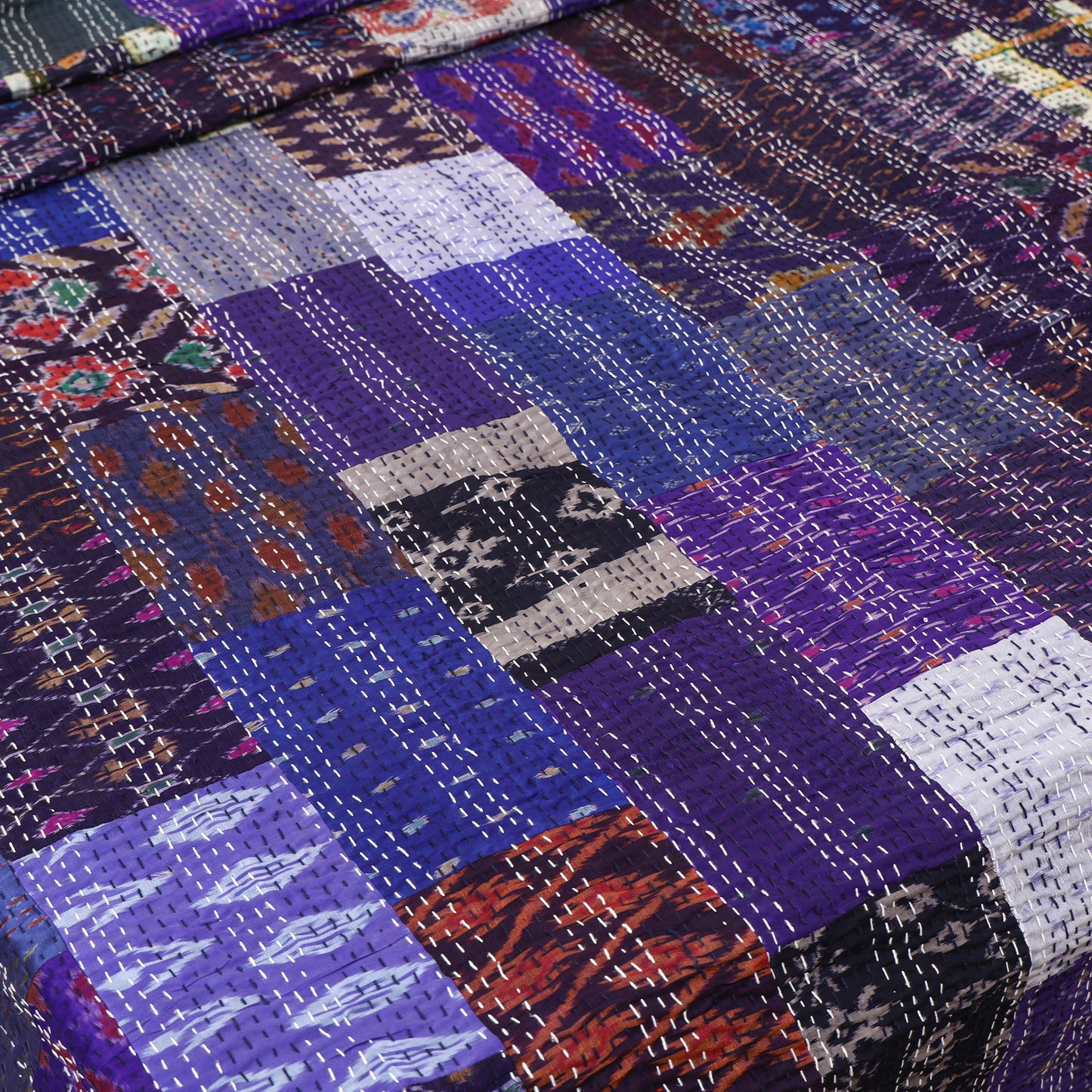 Purple - Khambadiya Tagai Patchwork Quilt / Gudri / Blanket 42