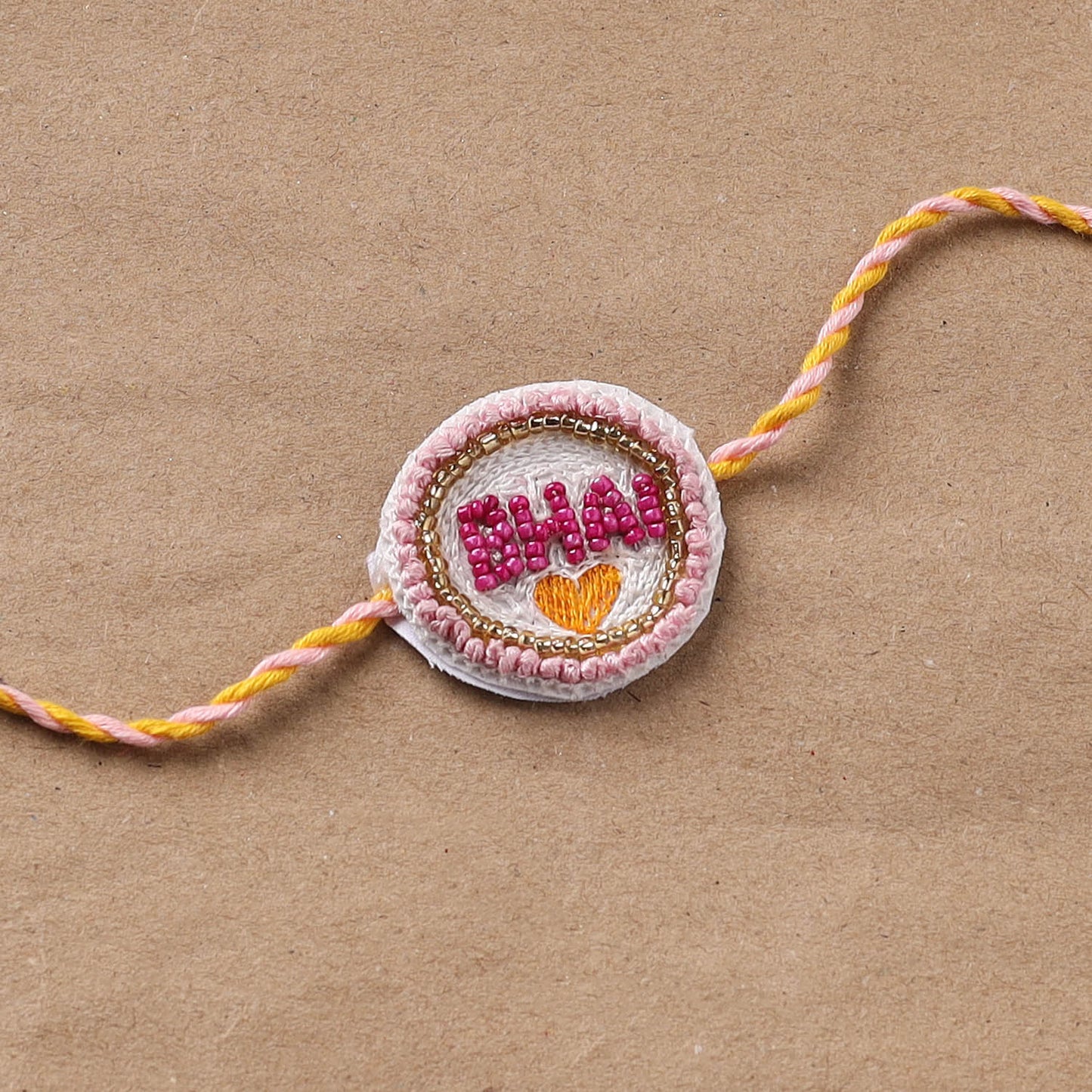Hand Embroidered Thread Work Rakhi 01
