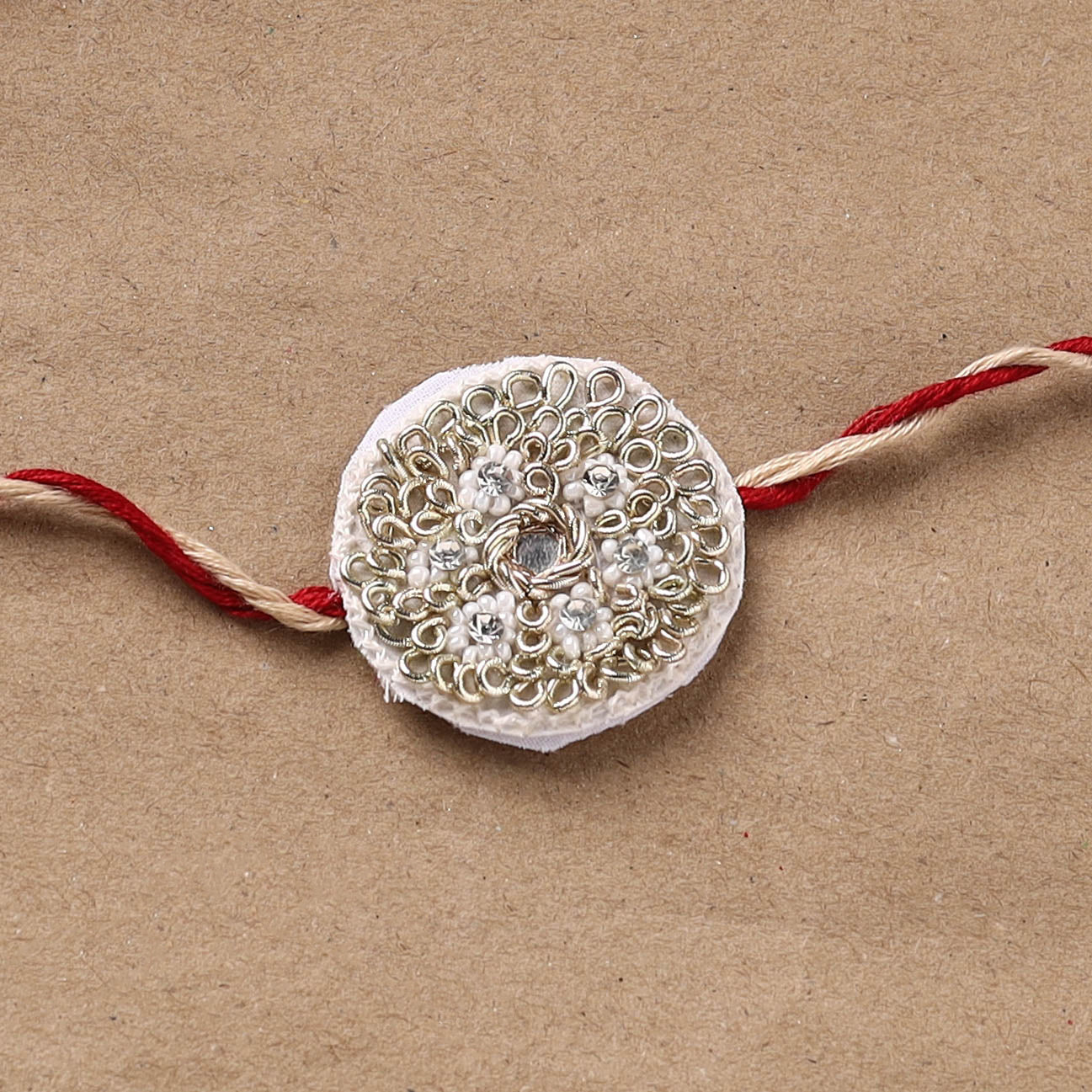 Hand Embroidered Thread Work Rakhi 10