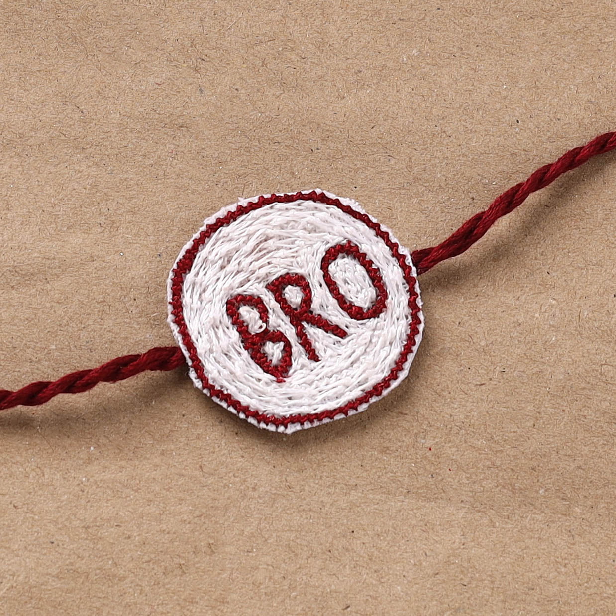 Hand Embroidered Thread Work Rakhi 11