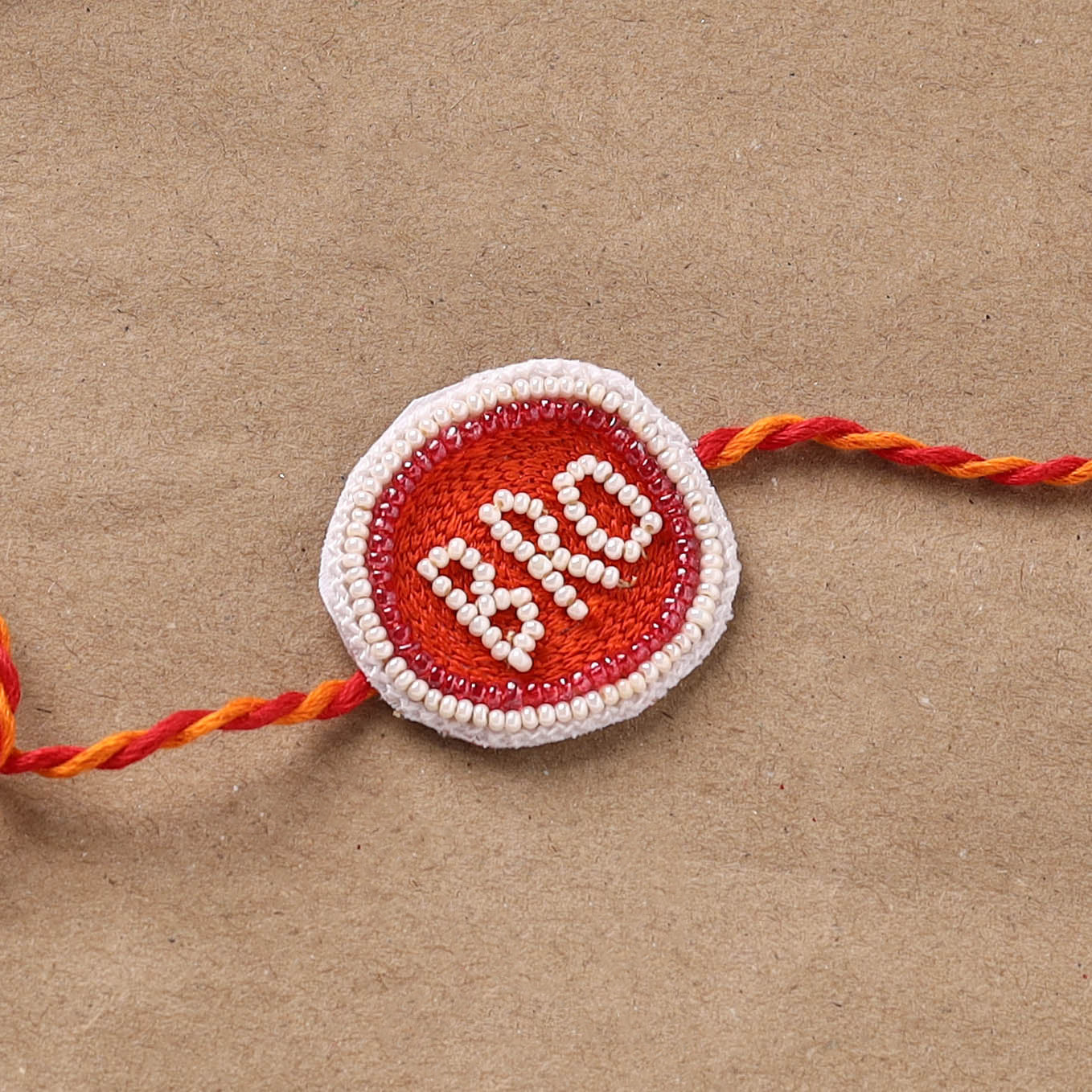 Hand Embroidered Thread Work Rakhi 12