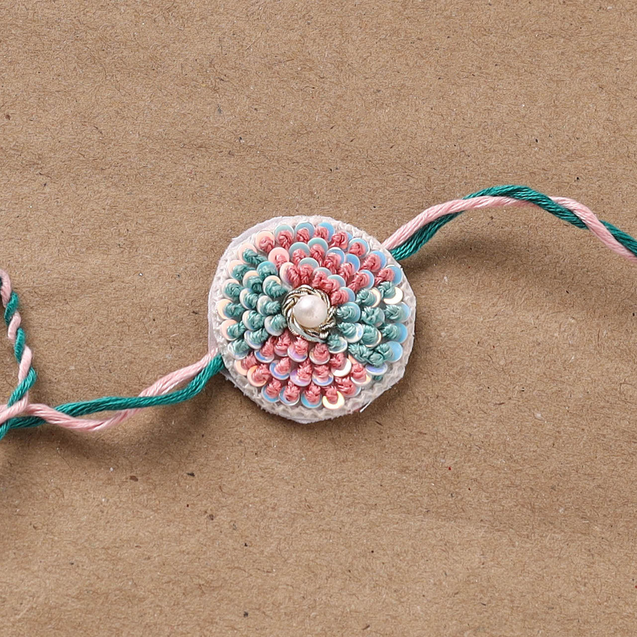Hand Embroidered Thread Work Rakhi 17