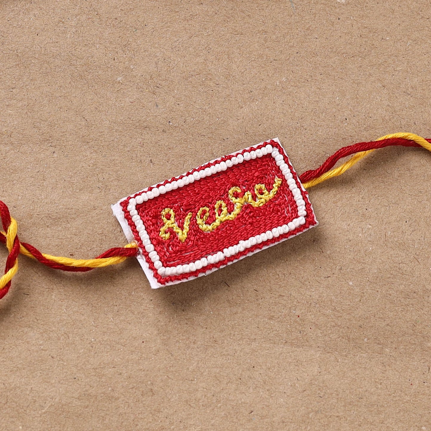 Hand Embroidered Thread Work Rakhi 22