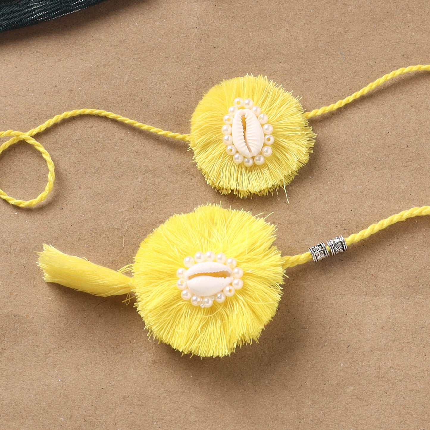 Handmade Beads Shell Work Rakhi & Lumba Set 110