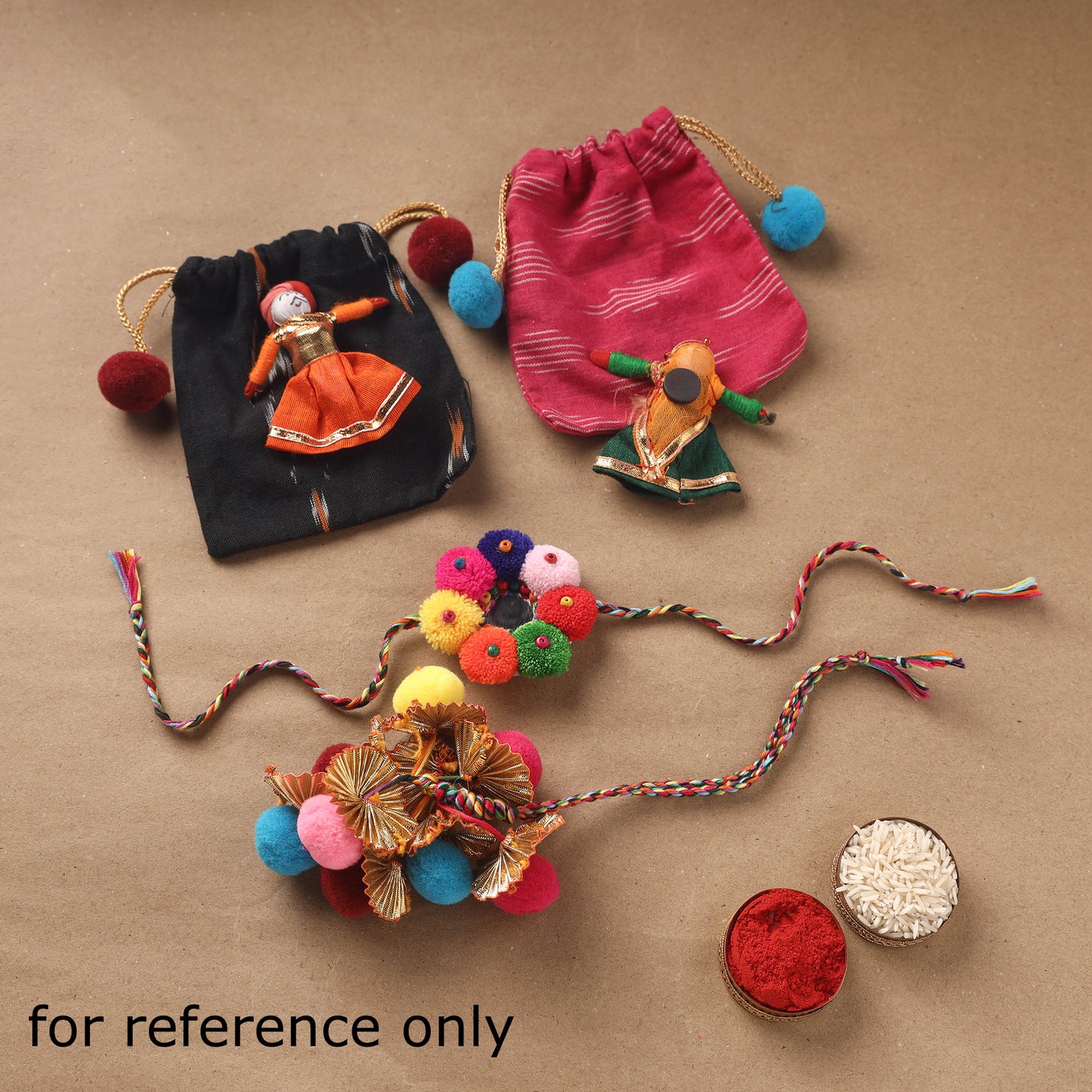 Handmade German Silver Bhaiya Bhabhi Rakhi Set 11