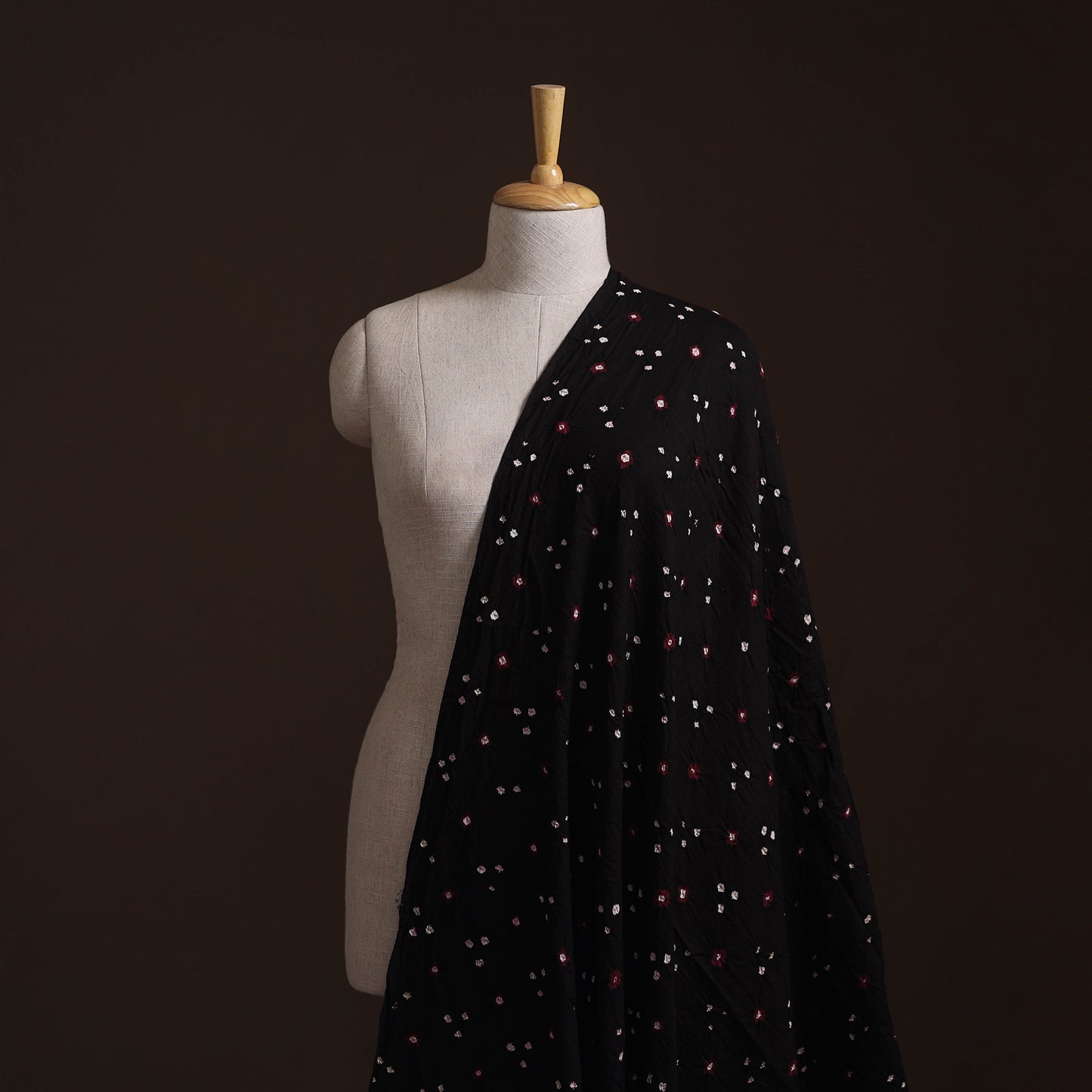 Black - Kutch Tie-Dye Bandhani Cotton Fabric 23