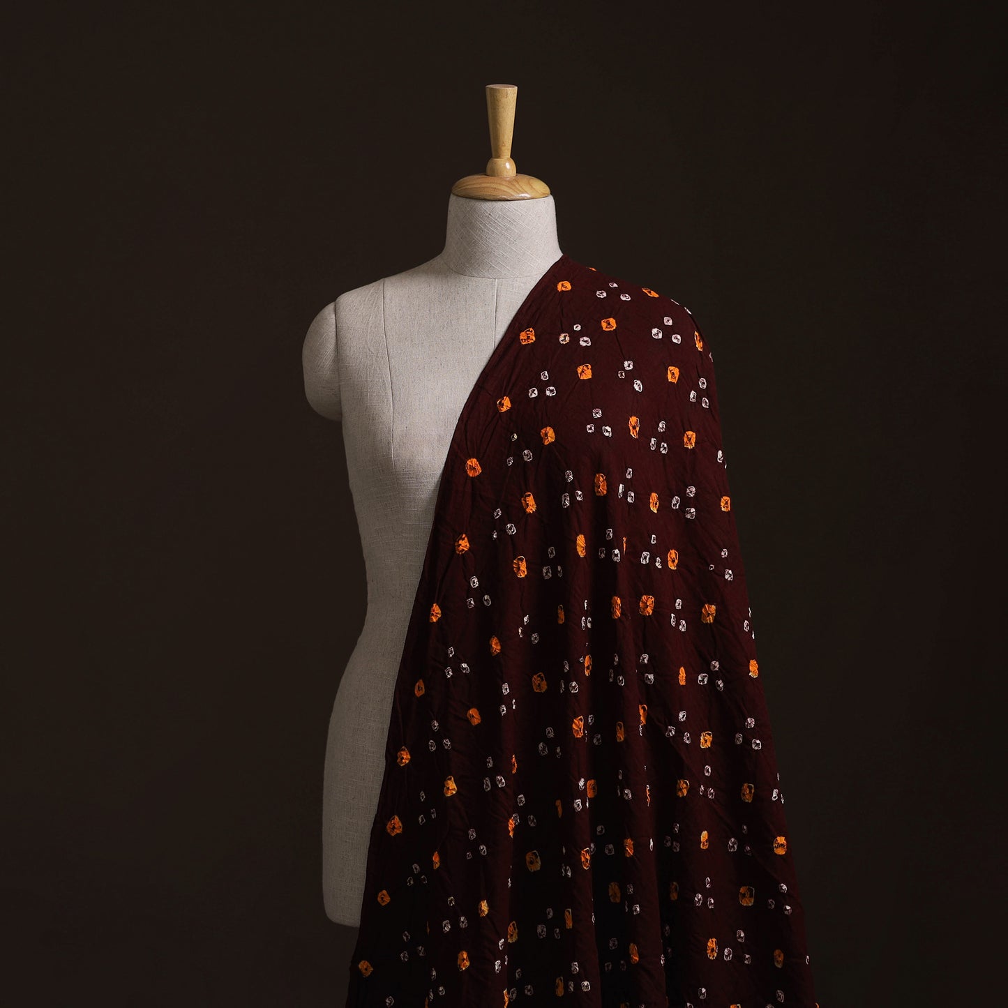 Brown - Kutch Tie-Dye Bandhani Cotton Fabric 24