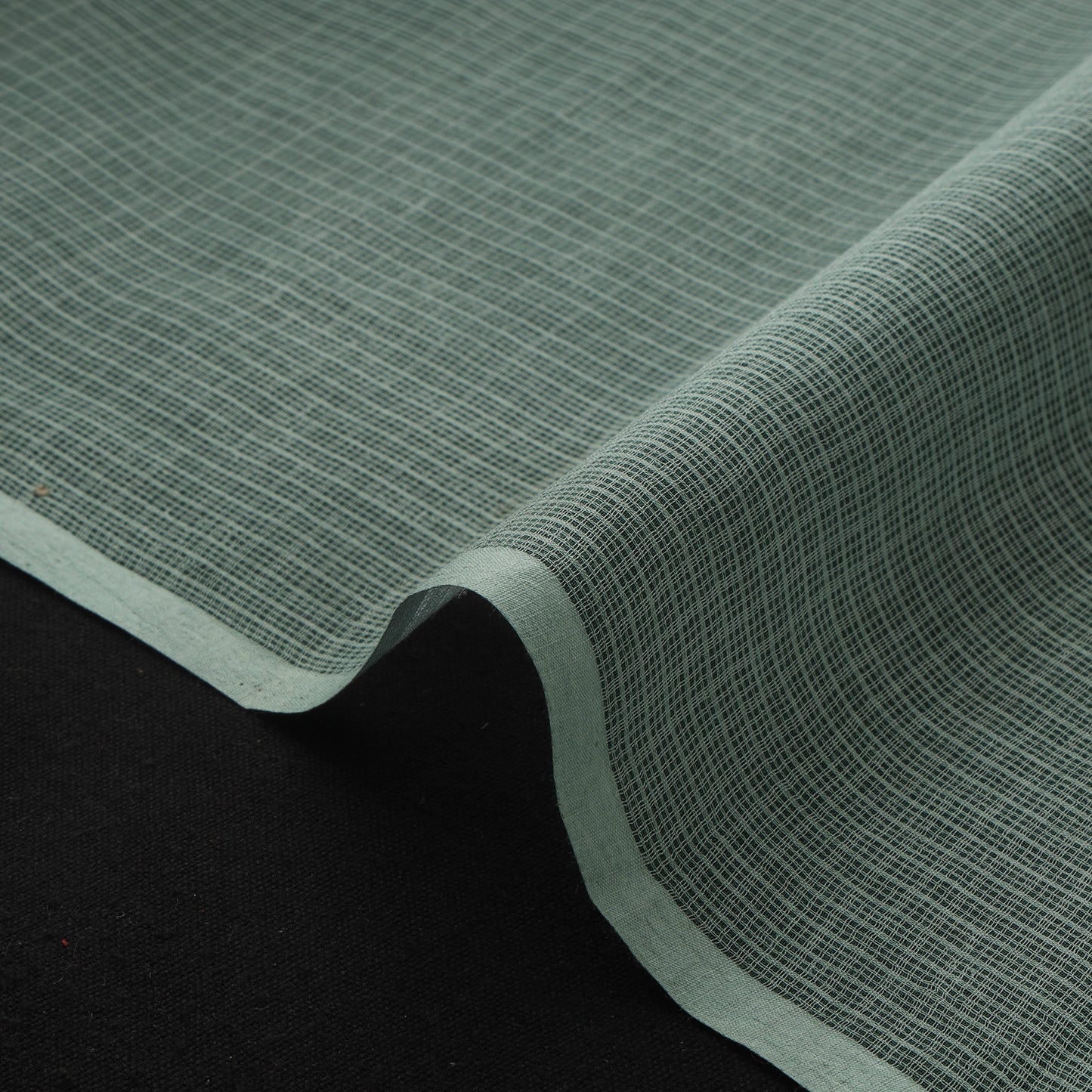 Green - Plain Kota Doria Cotton Fabric 02