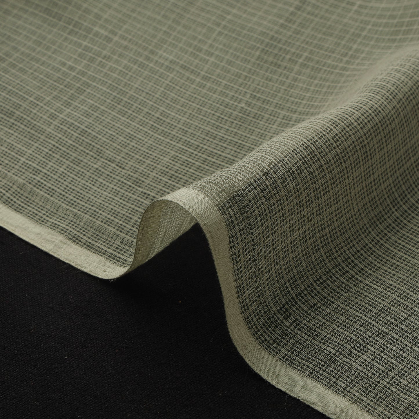 Green - Plain Kota Doria Cotton Fabric 03