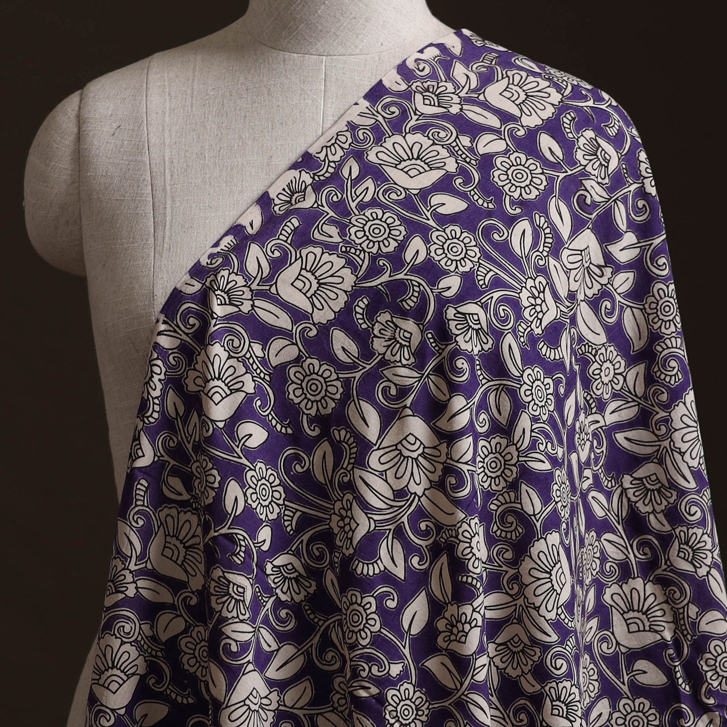 Purple - Kalamkari Printed Cotton Fabric 23