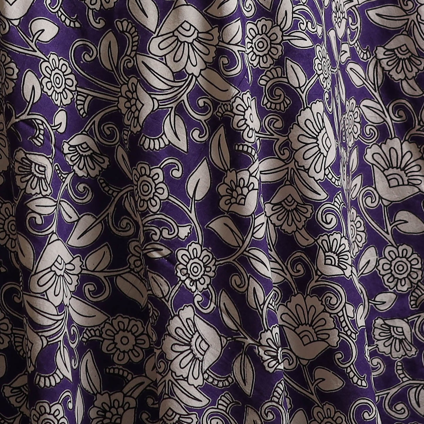 Purple - Kalamkari Printed Cotton Fabric 23