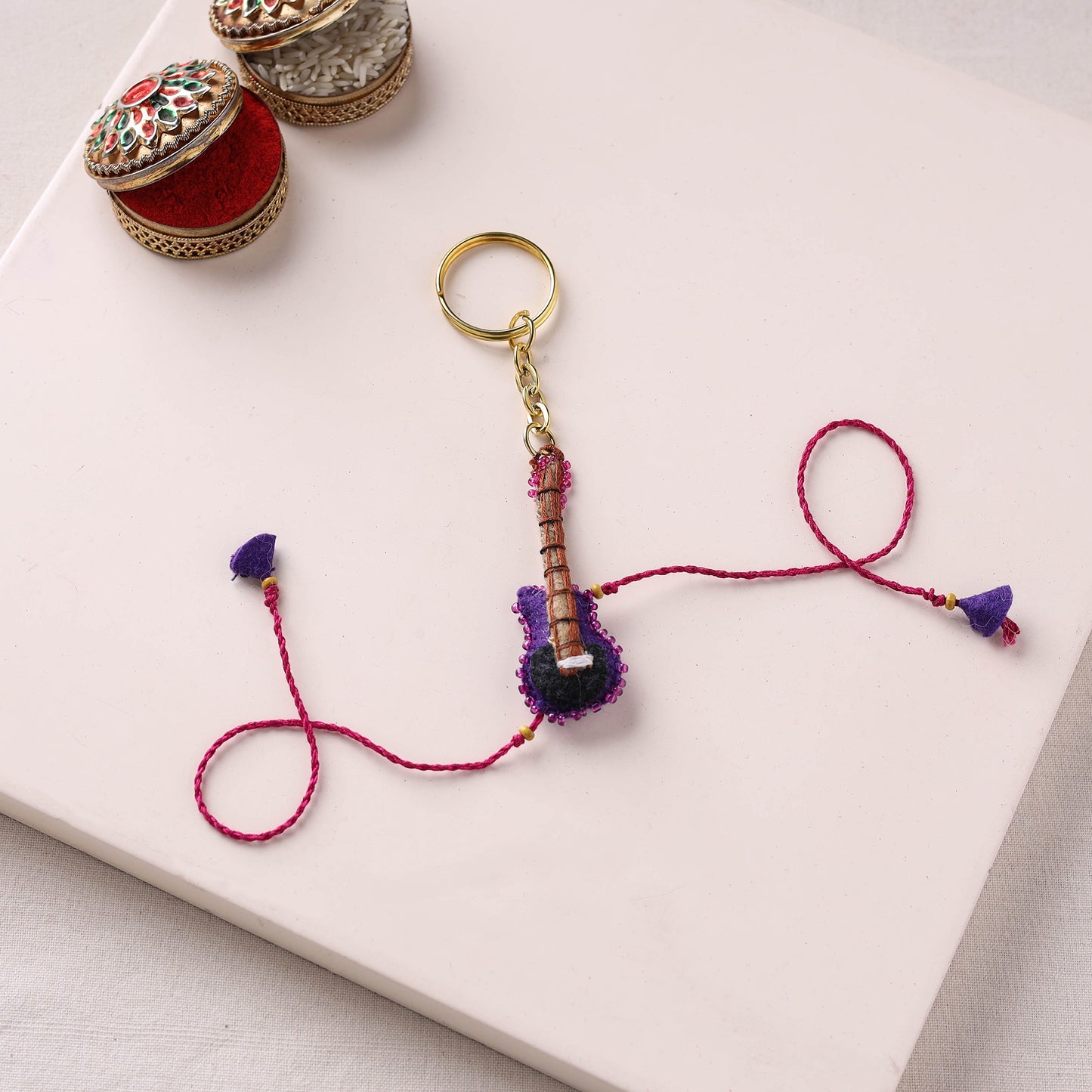 Guitar - Hand Embroidered Felt Work Kids Rakhi 25