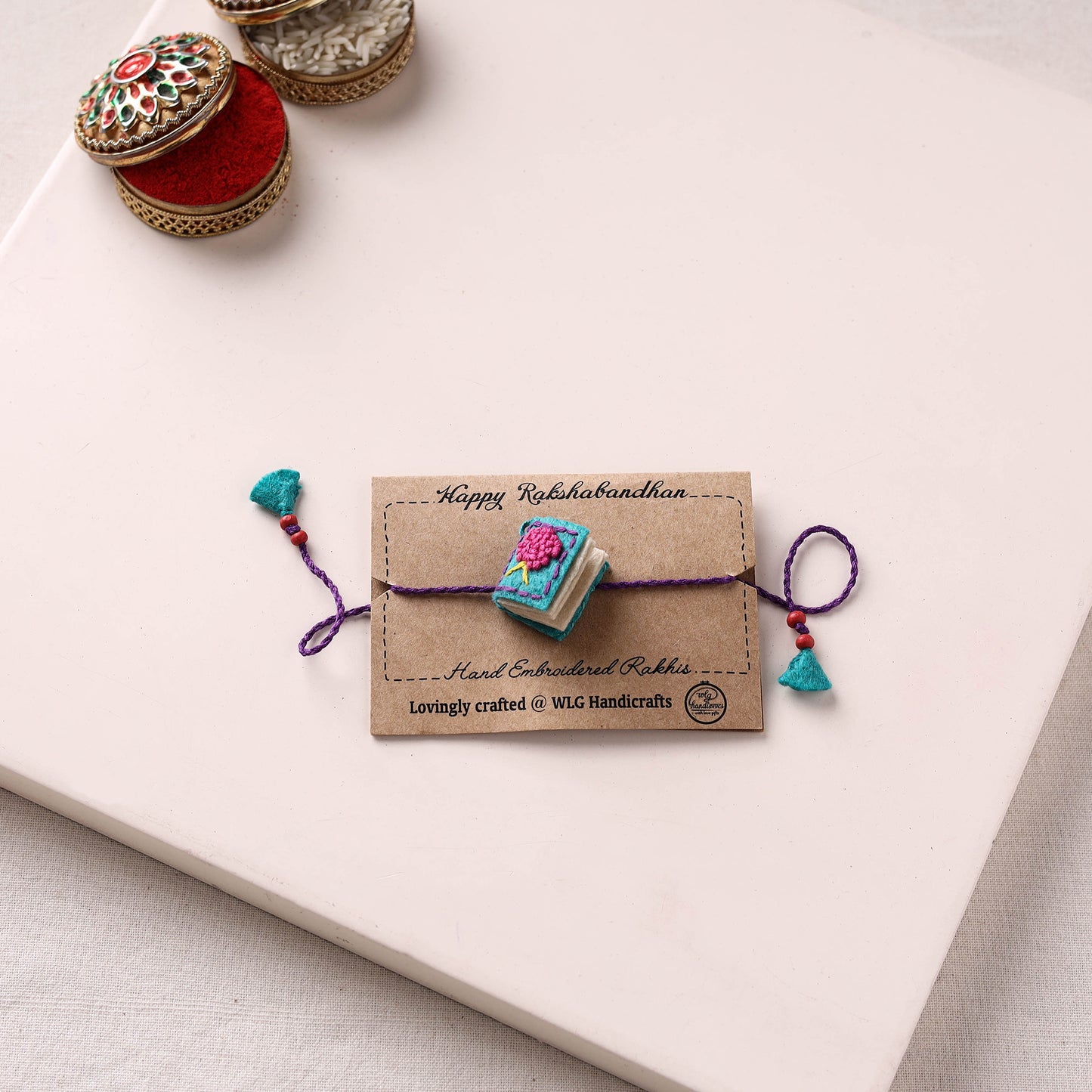 Book - Hand Embroidered Felt Rakhi for Kids 29