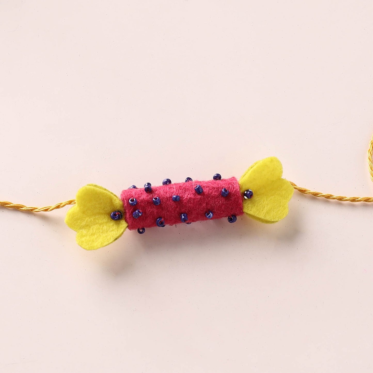 Candy - Hand Embroidered Bead Work Felt Rakhi for Kids 32