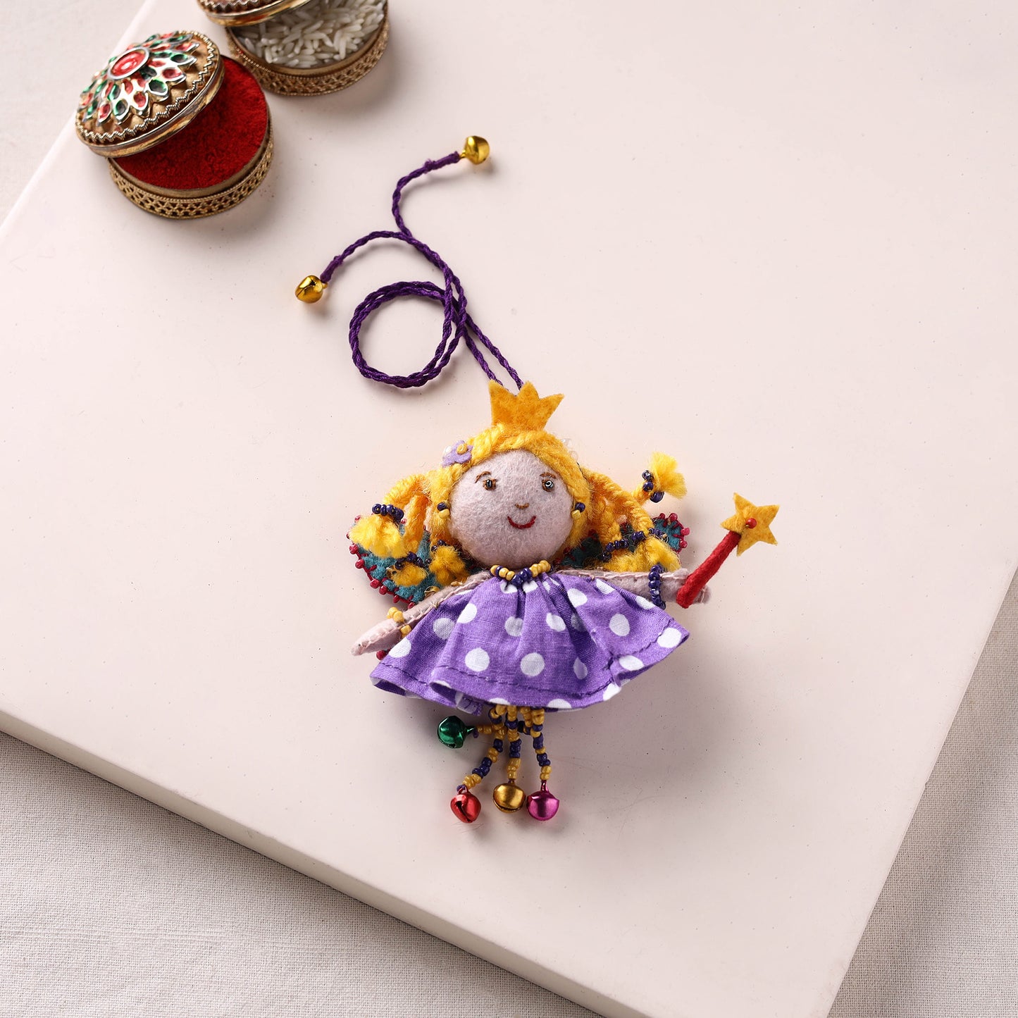 Fairy Princess - Hand Embroidered Felt Work Lumba Rakhi 49