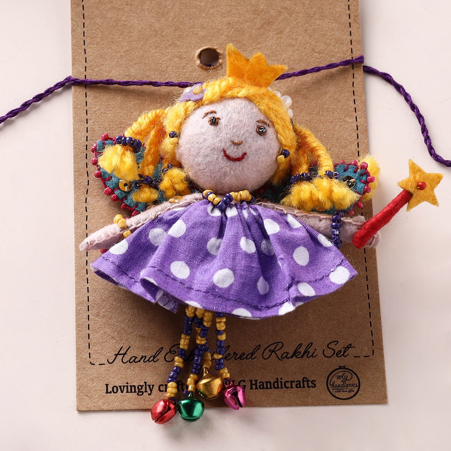 Fairy Princess - Hand Embroidered Felt Work Lumba Rakhi 49