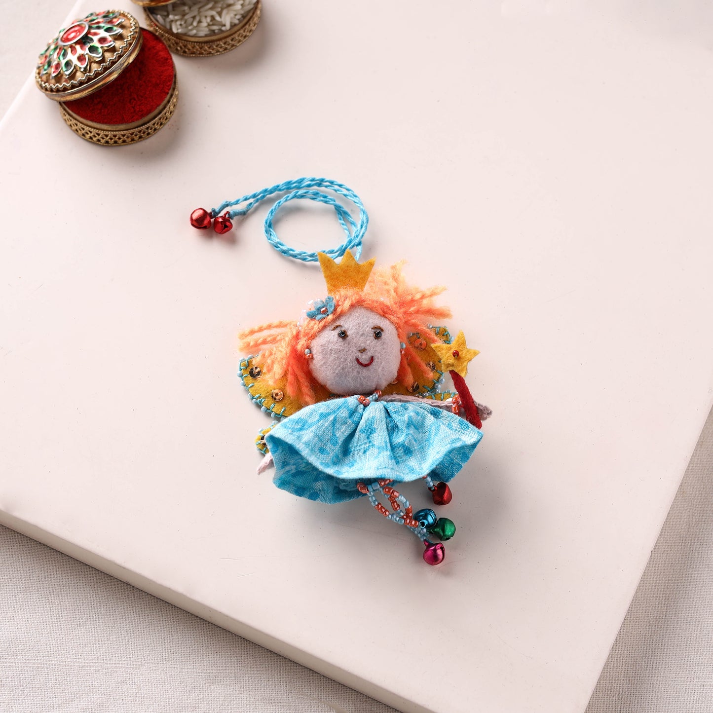 Fairy Princess - Hand Embroidered Felt Work Lumba Rakhi 50