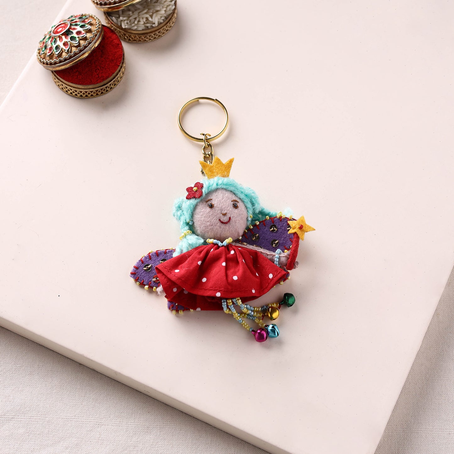 Fairy Princess - Hand Embroidered Felt Work Lumba Rakhi 51