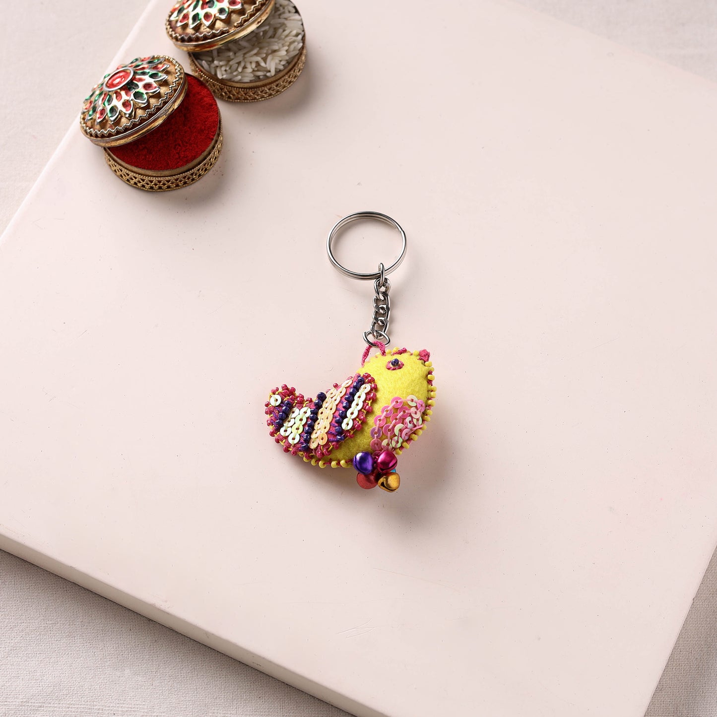 Bird - Hand Embroidered Felt & Bead Work Kids Rakhi 52