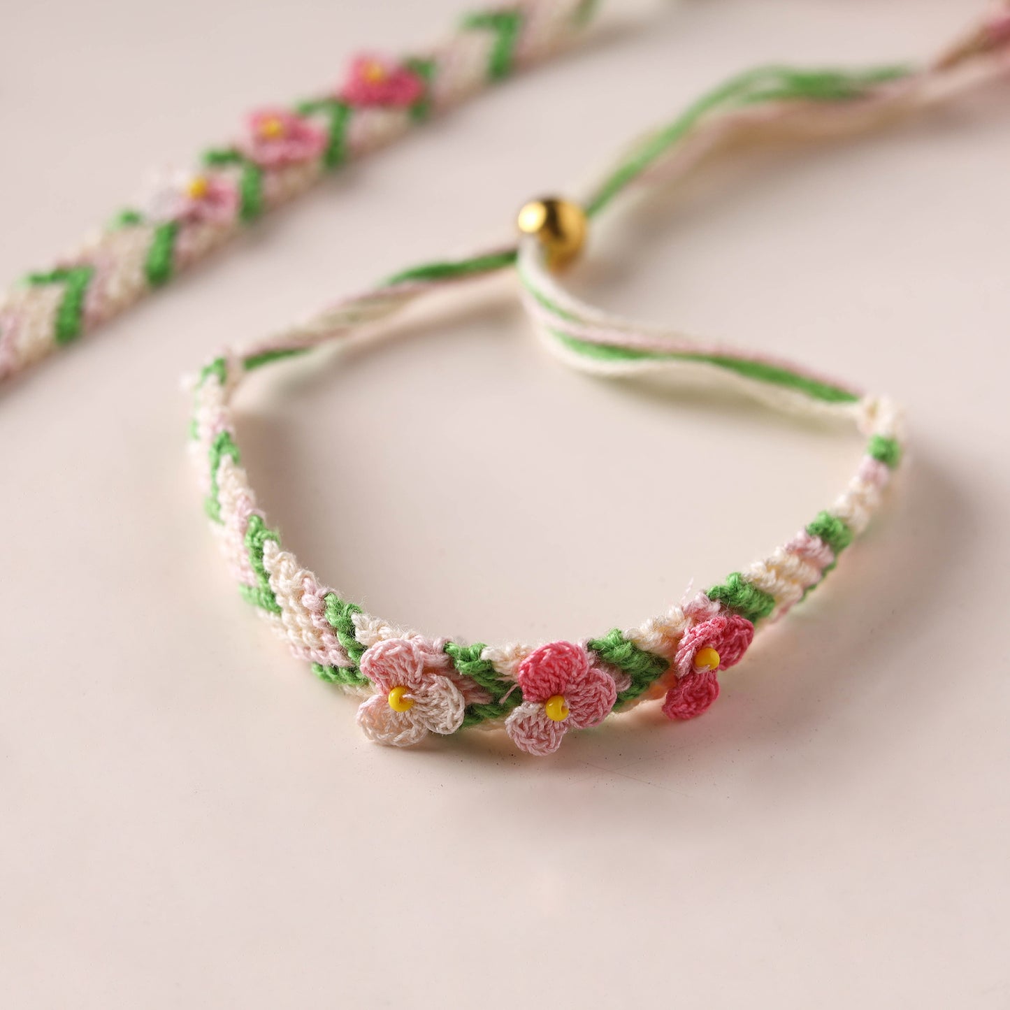 Peacock Handmade Crochet Work Rakhi with Lumba Set 09