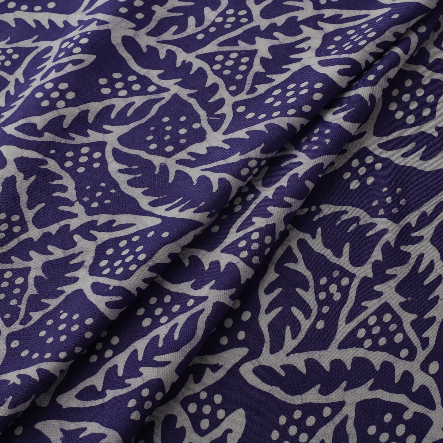 Purple - Kutch Hand Block Batik Print Modal Silk Fabric 04