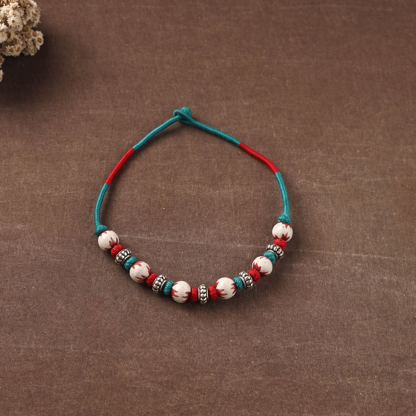 Multicolor - Patwa Threadwork Blue Pottery Beaded Necklace by Kailash Patwa 10