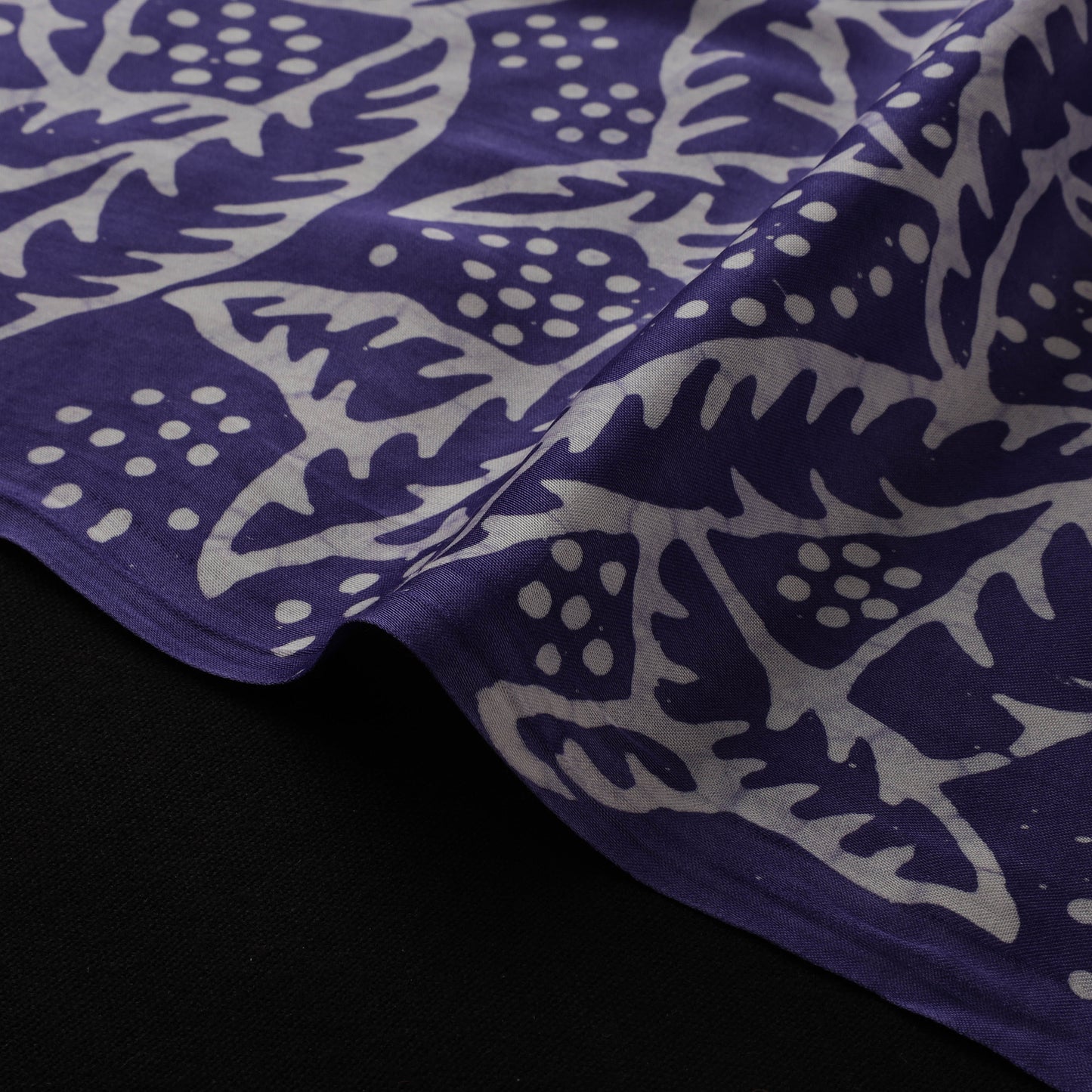 Purple - Kutch Hand Block Batik Print Modal Silk Fabric 04
