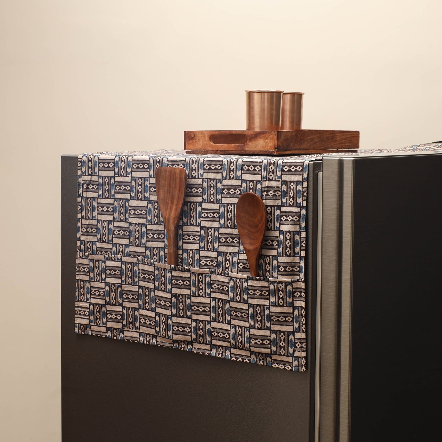 Handmade Fridge Top Cover with Multiple Pockets 01