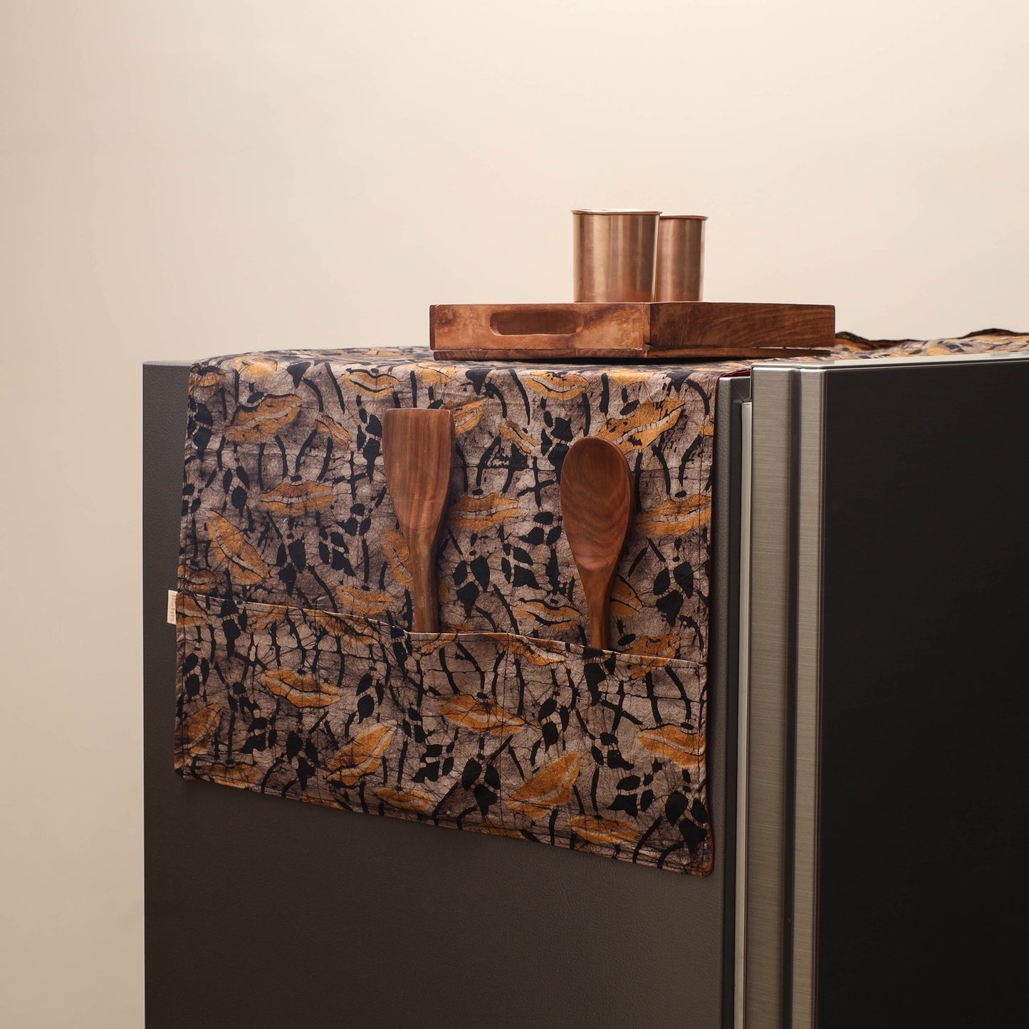 Handmade Fridge Top Cover with Multiple Pockets 02