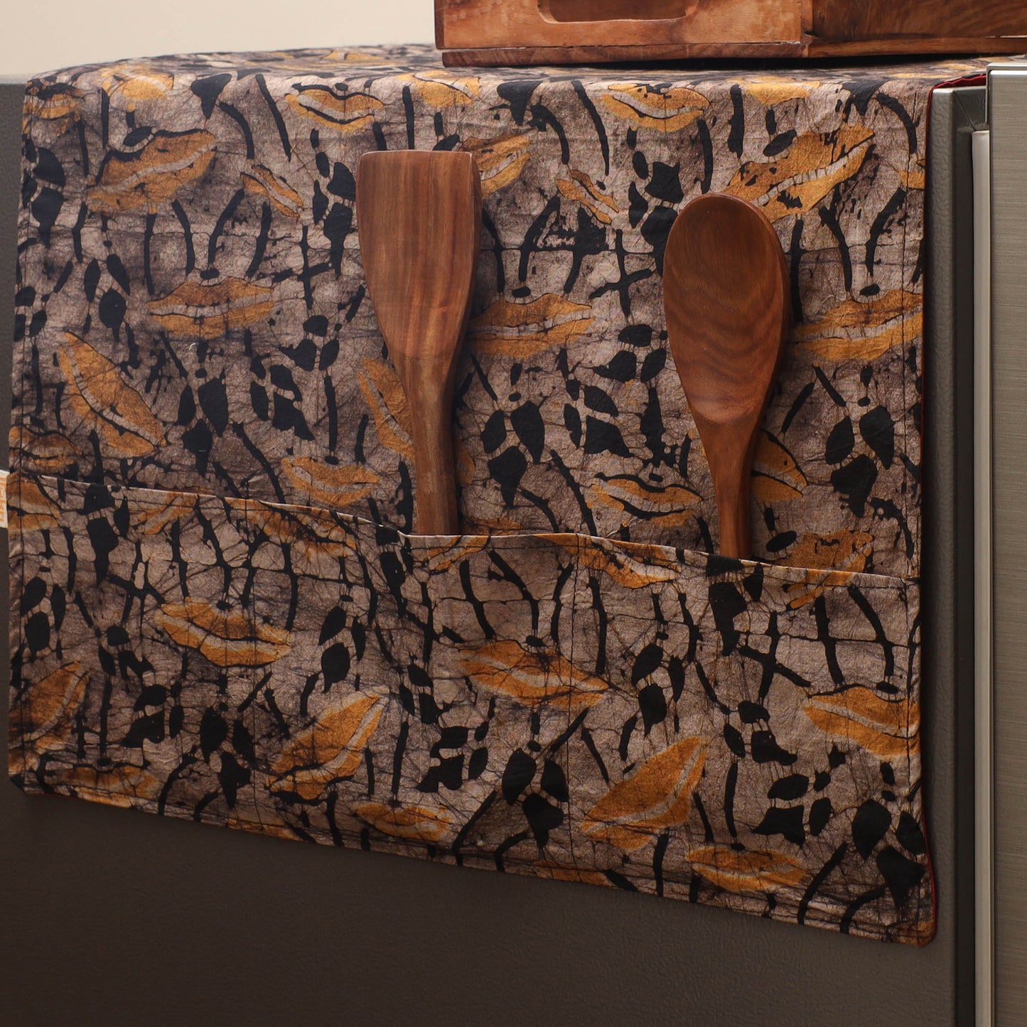 Handmade Fridge Top Cover with Multiple Pockets 02