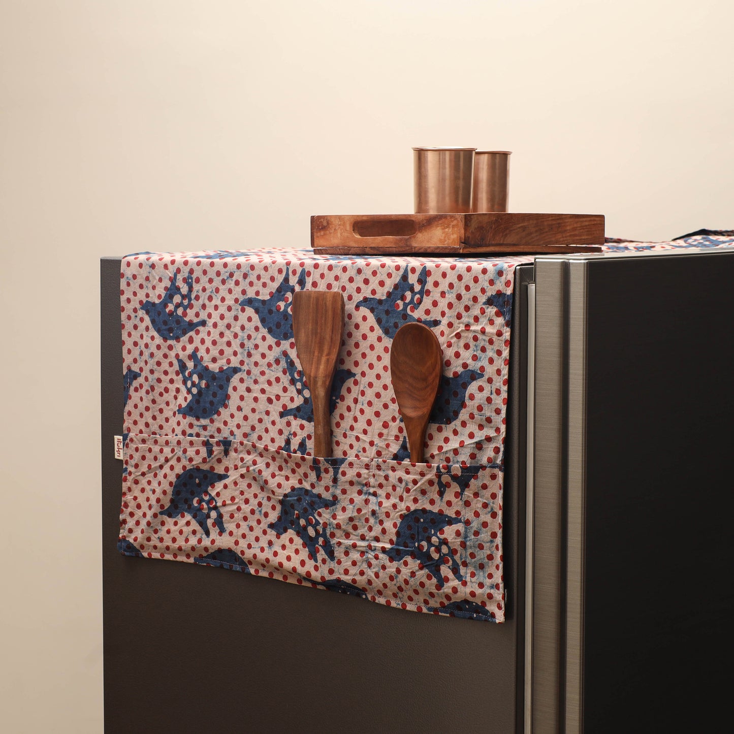 Handmade Fridge Top Cover with Multiple Pockets 04