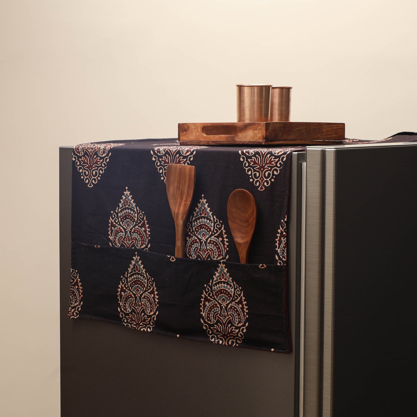 Handmade Fridge Top Cover with Multiple Pockets 05