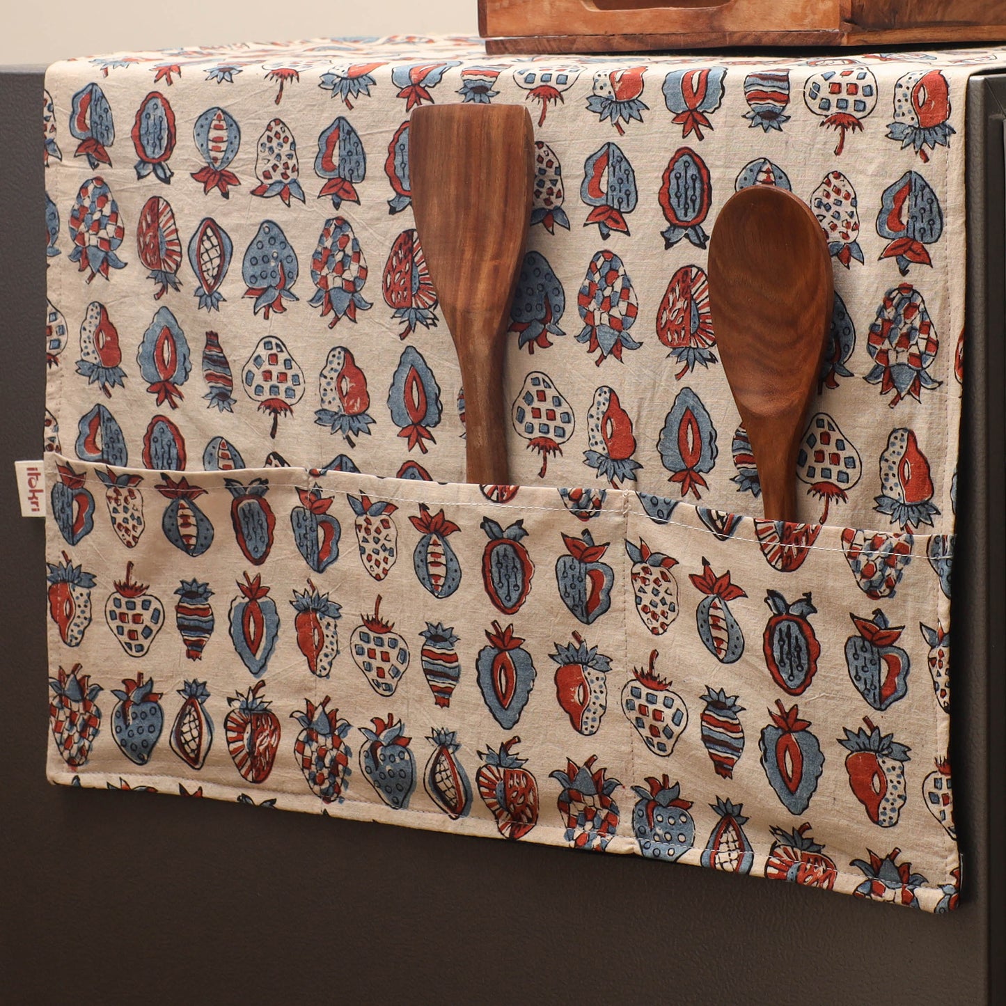 Handmade Fridge Top Cover with Multiple Pockets 06