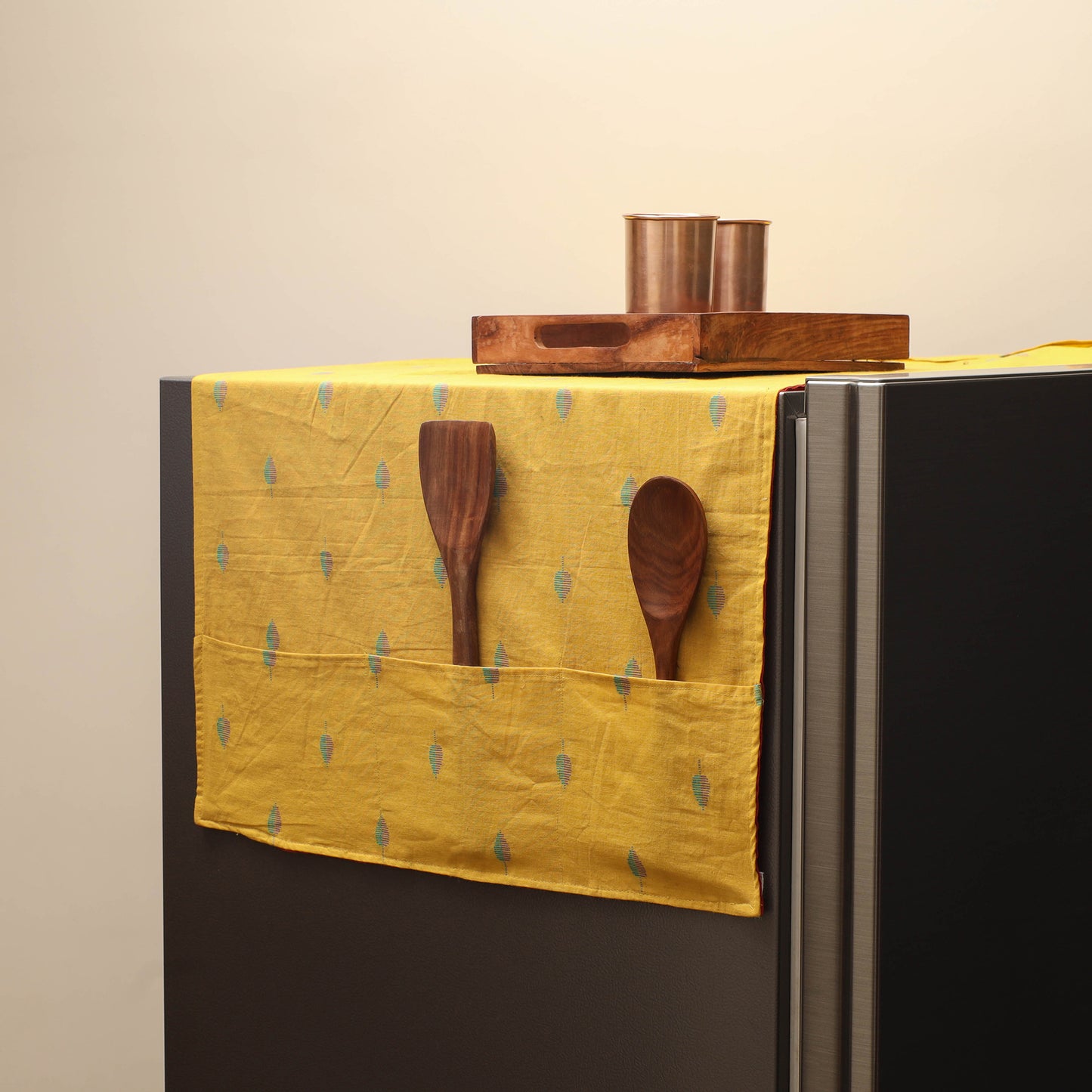 Handmade Fridge Top Cover with Multiple Pockets 07