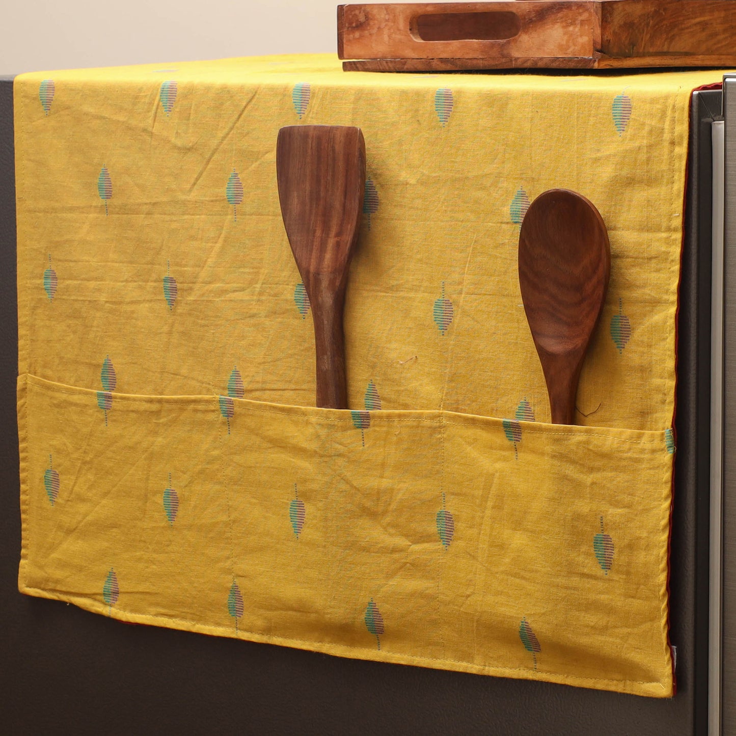Handmade Fridge Top Cover with Multiple Pockets 07