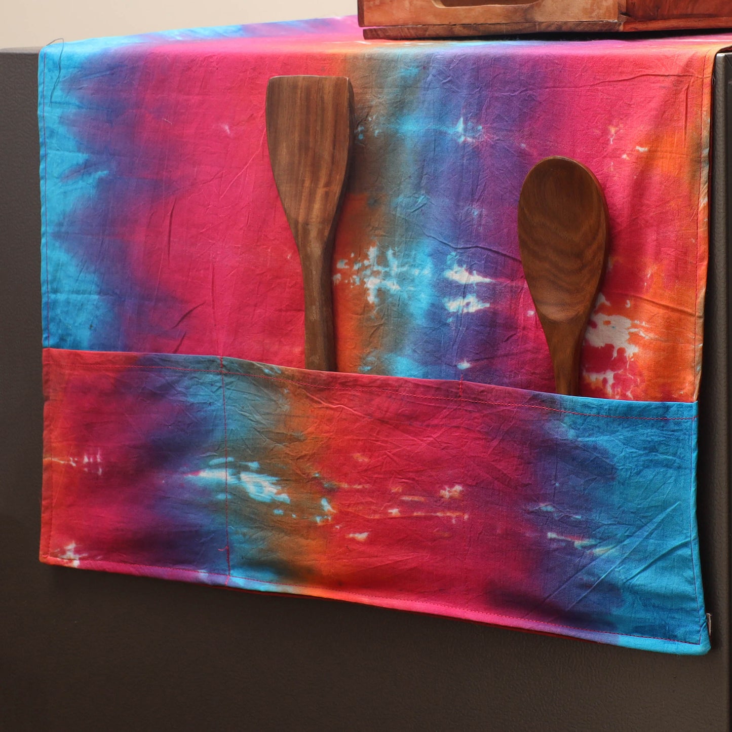 Handmade Fridge Top Cover with Multiple Pockets 16