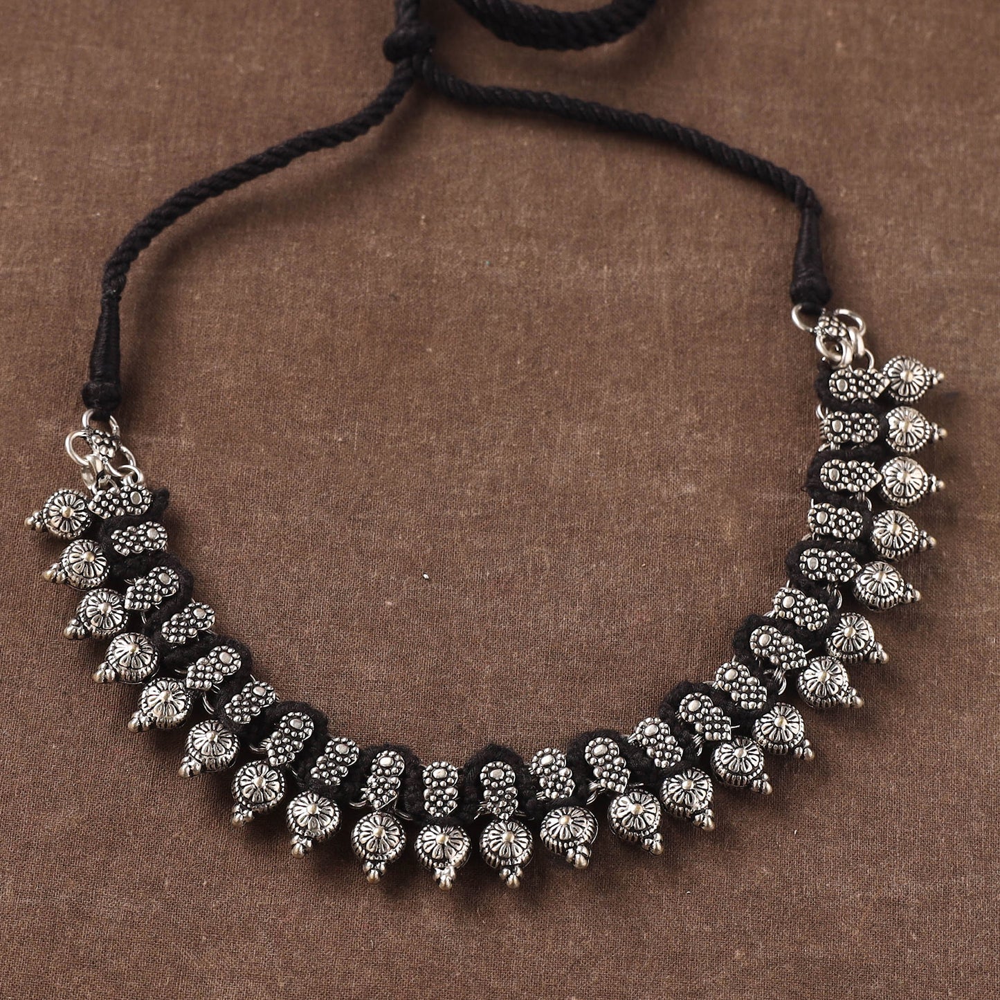 Black - Patwa Threadwork Choker Necklace by Kailash Patwa 40