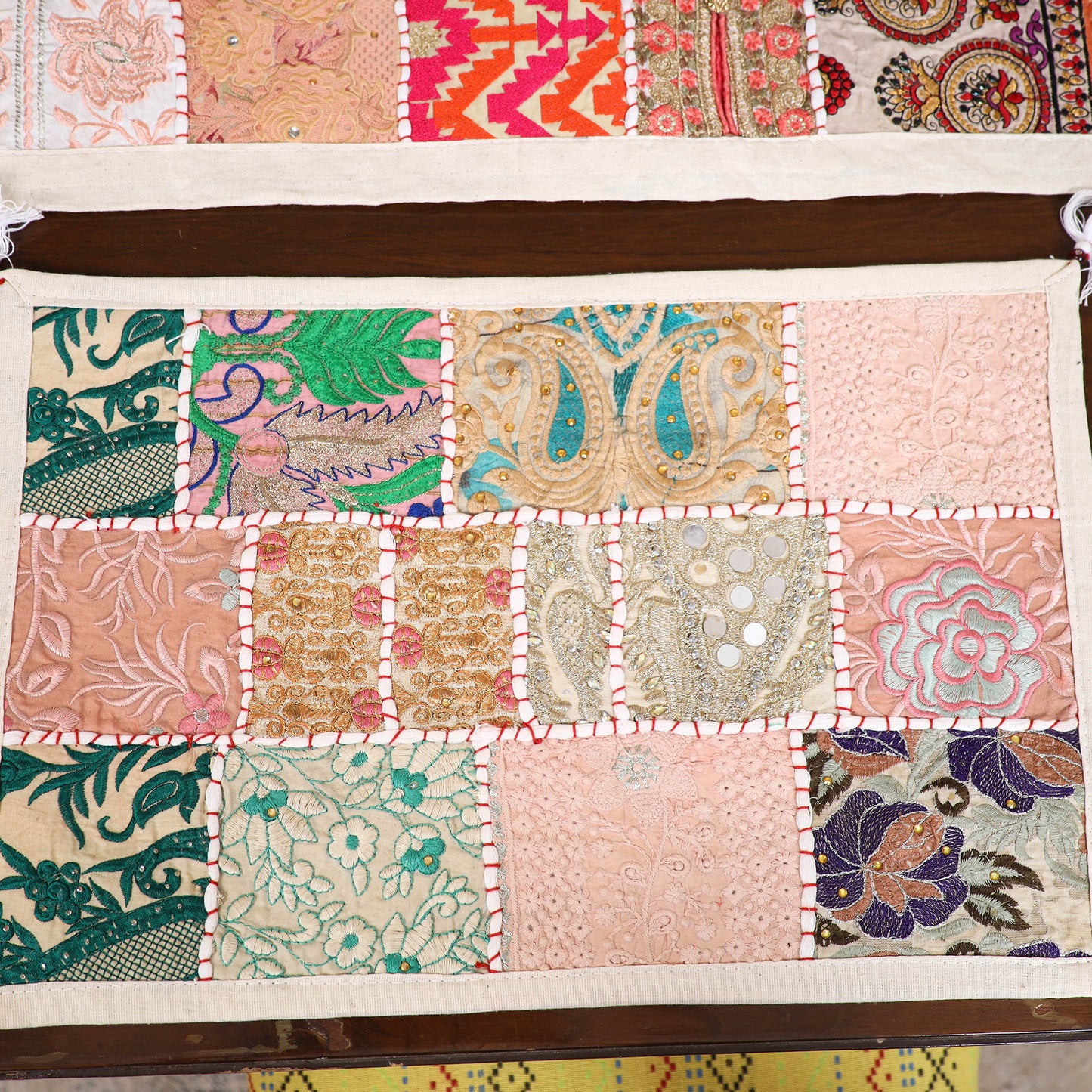 Khambadiya Patchwork Table Runner Set (Set of 7) 07