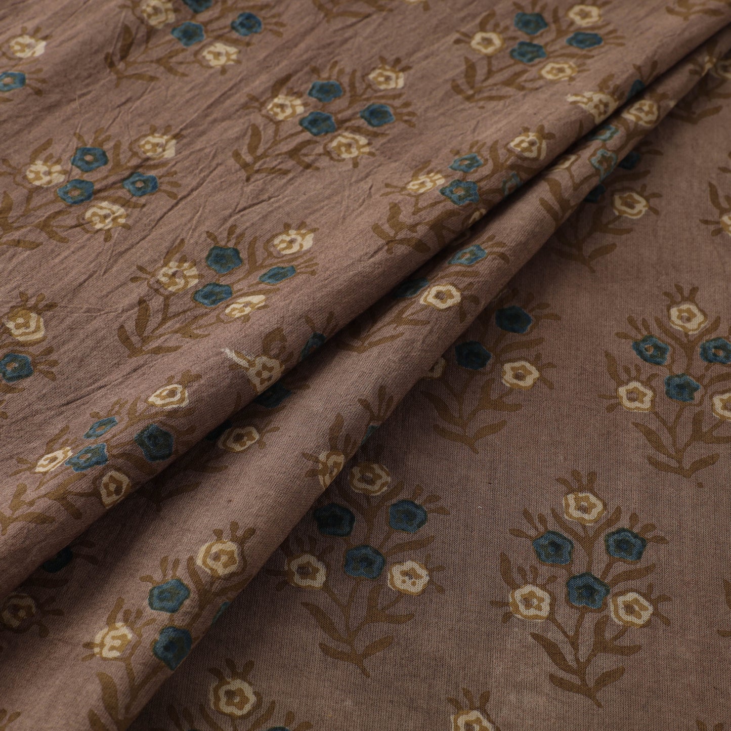 Kutch Hand Block Ajrakh Print Natural Dyed Cotton Fabric 02