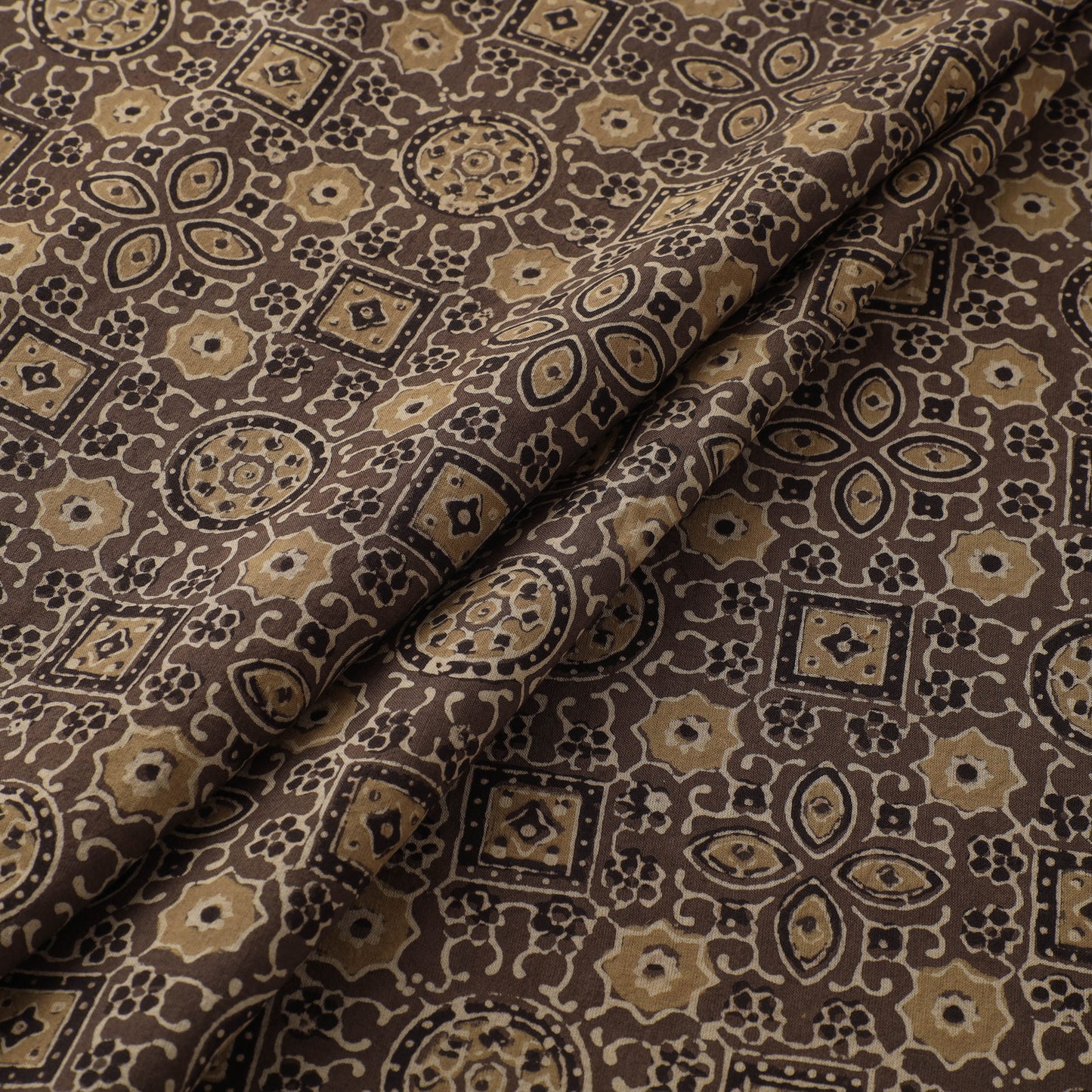 Kutch Hand Block Ajrakh Print Natural Dyed Cotton Fabric 08
