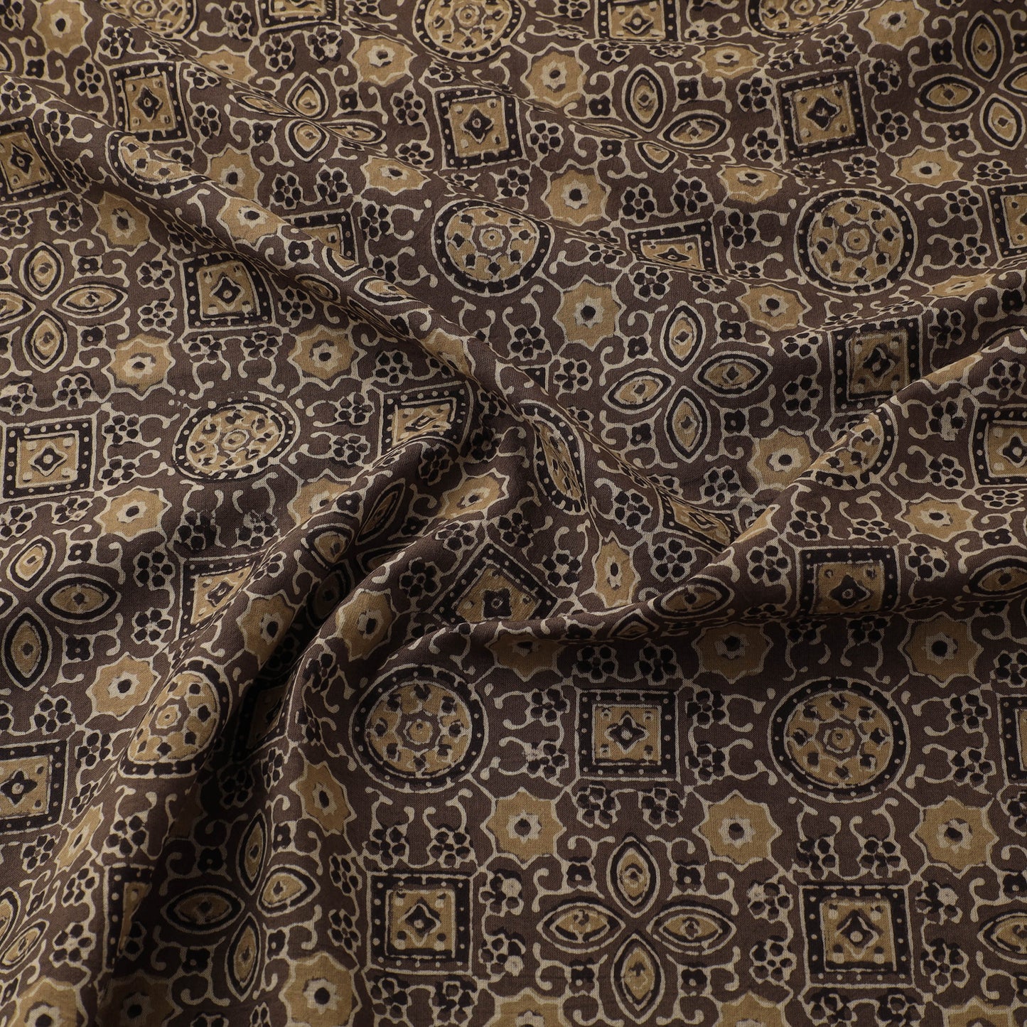 Kutch Hand Block Ajrakh Print Natural Dyed Cotton Fabric 08