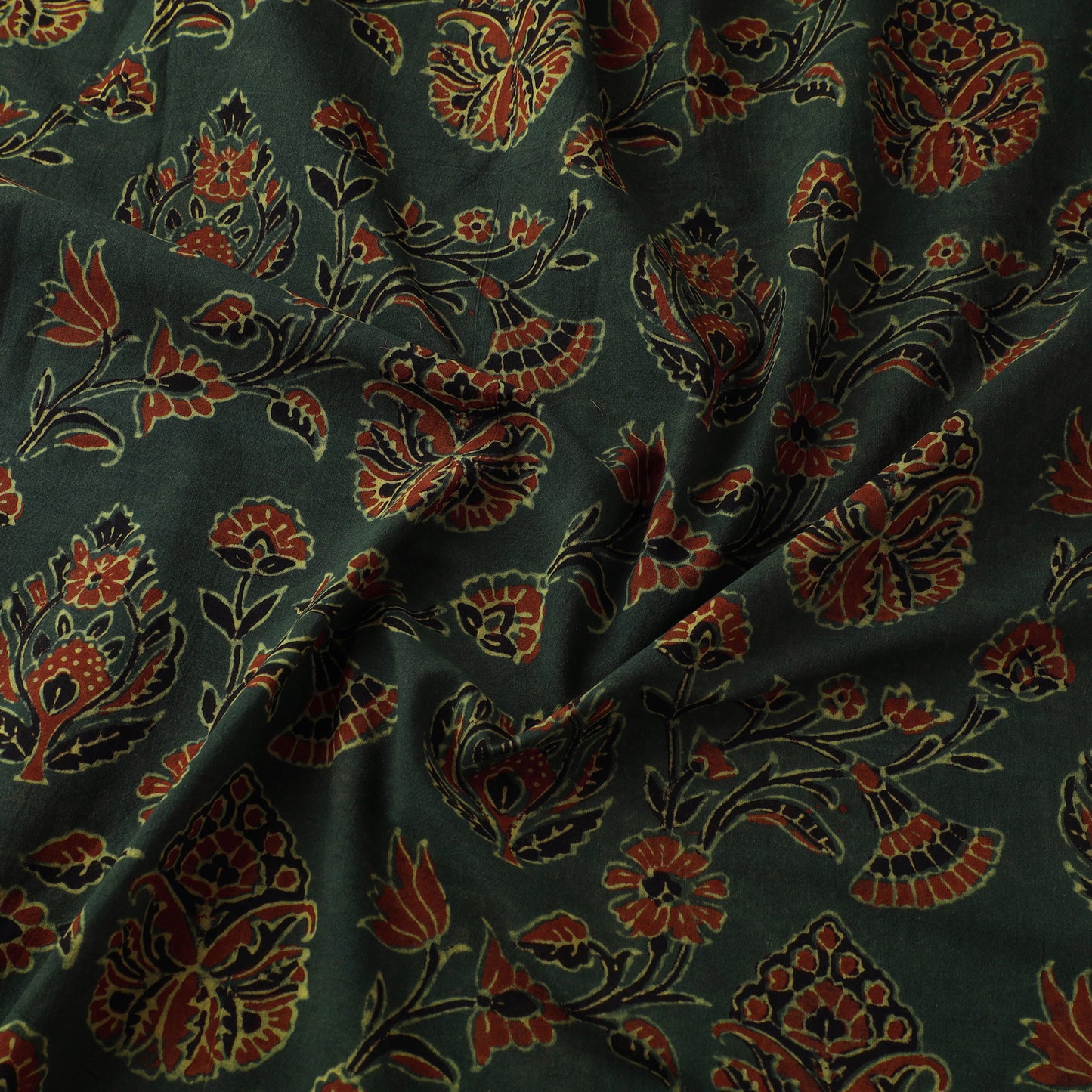 Kutch Hand Block Ajrakh Print Natural Dyed Cotton Fabric 10