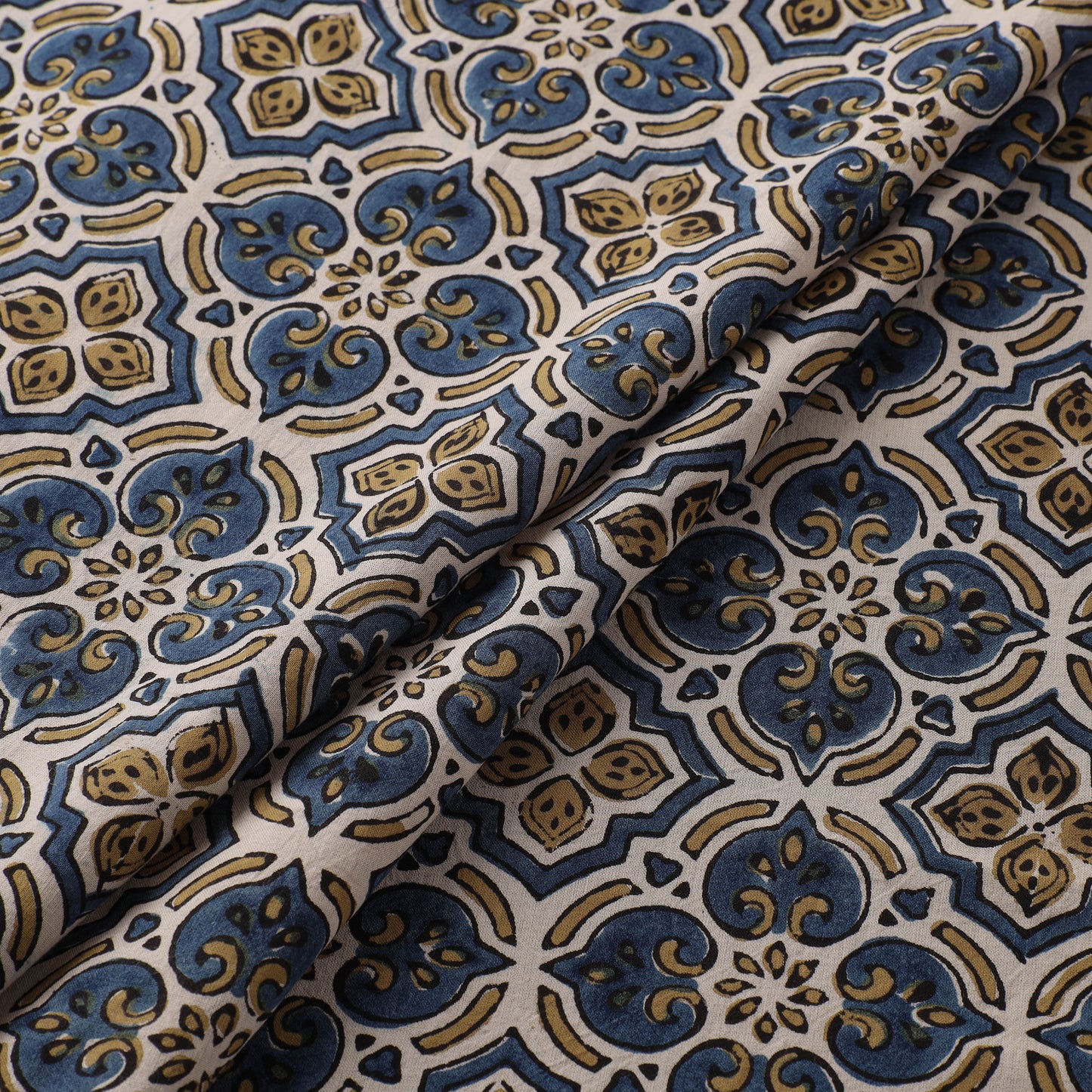 Kutch Hand Block Ajrakh Print Natural Dyed Cotton Fabric 12